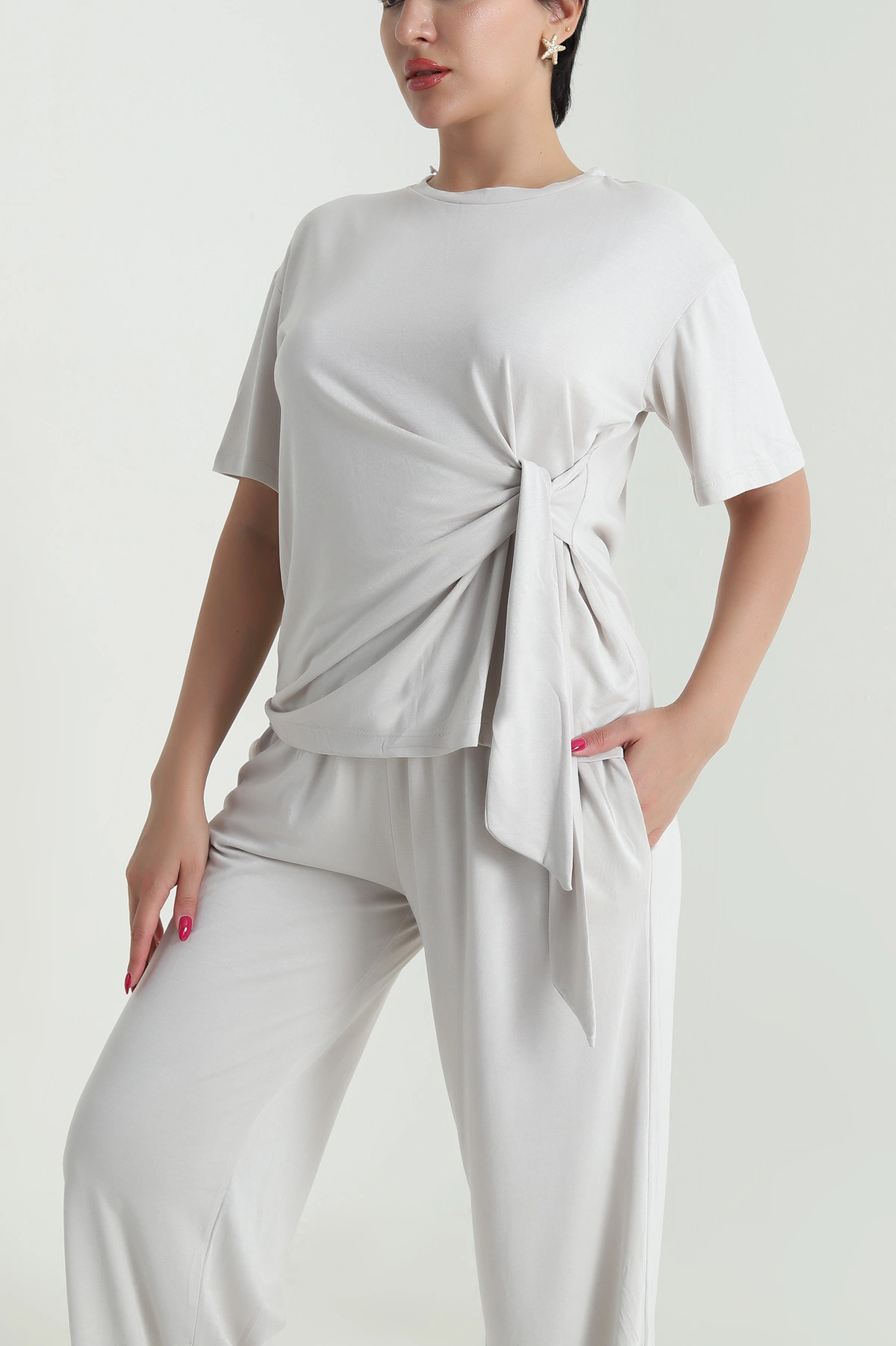Taş Pantolon Bluz Modal Kadın İkili Takım 475666