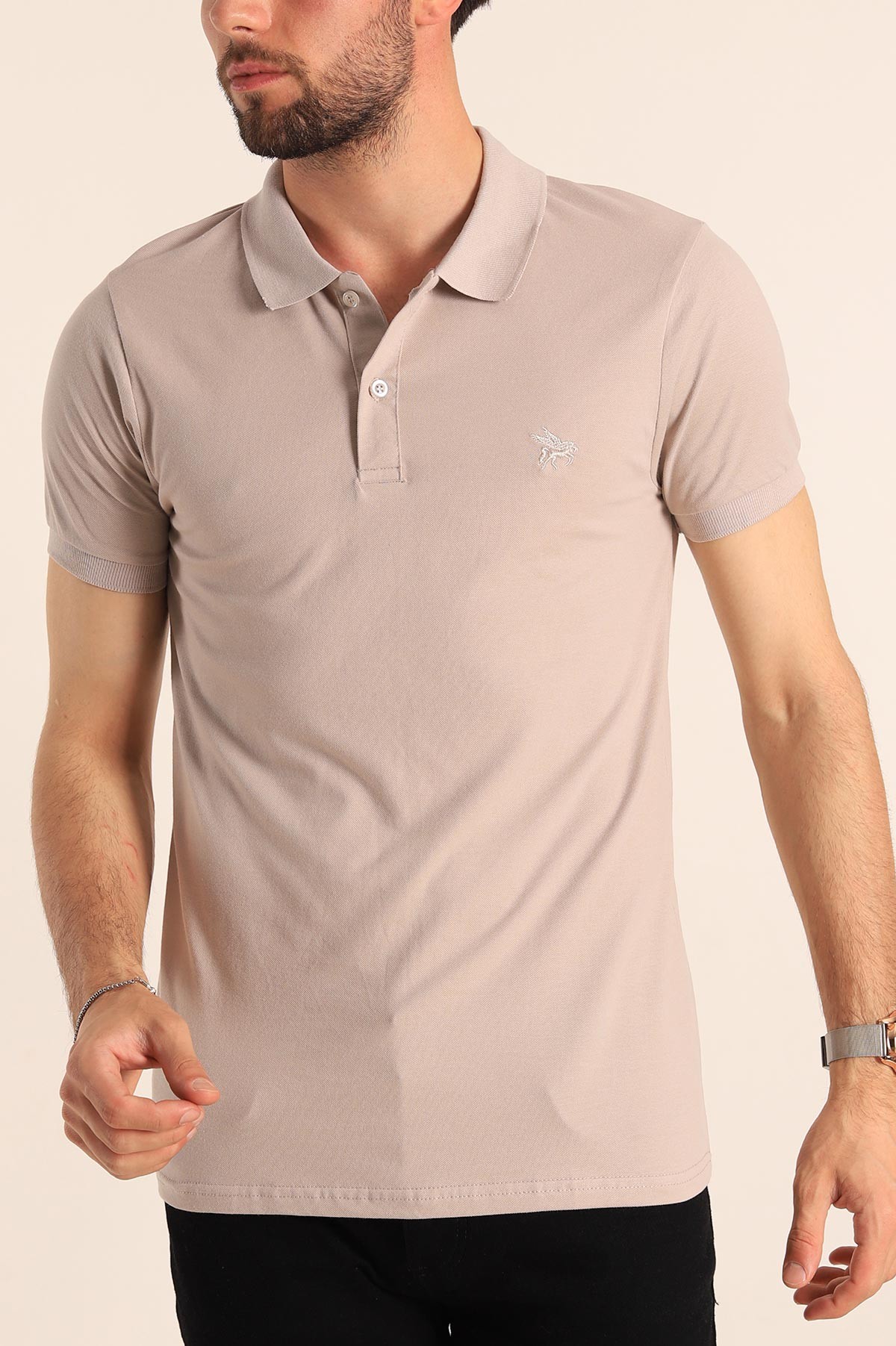 Taş Polo Yaka Dügmeli Erkek Tişört 189854