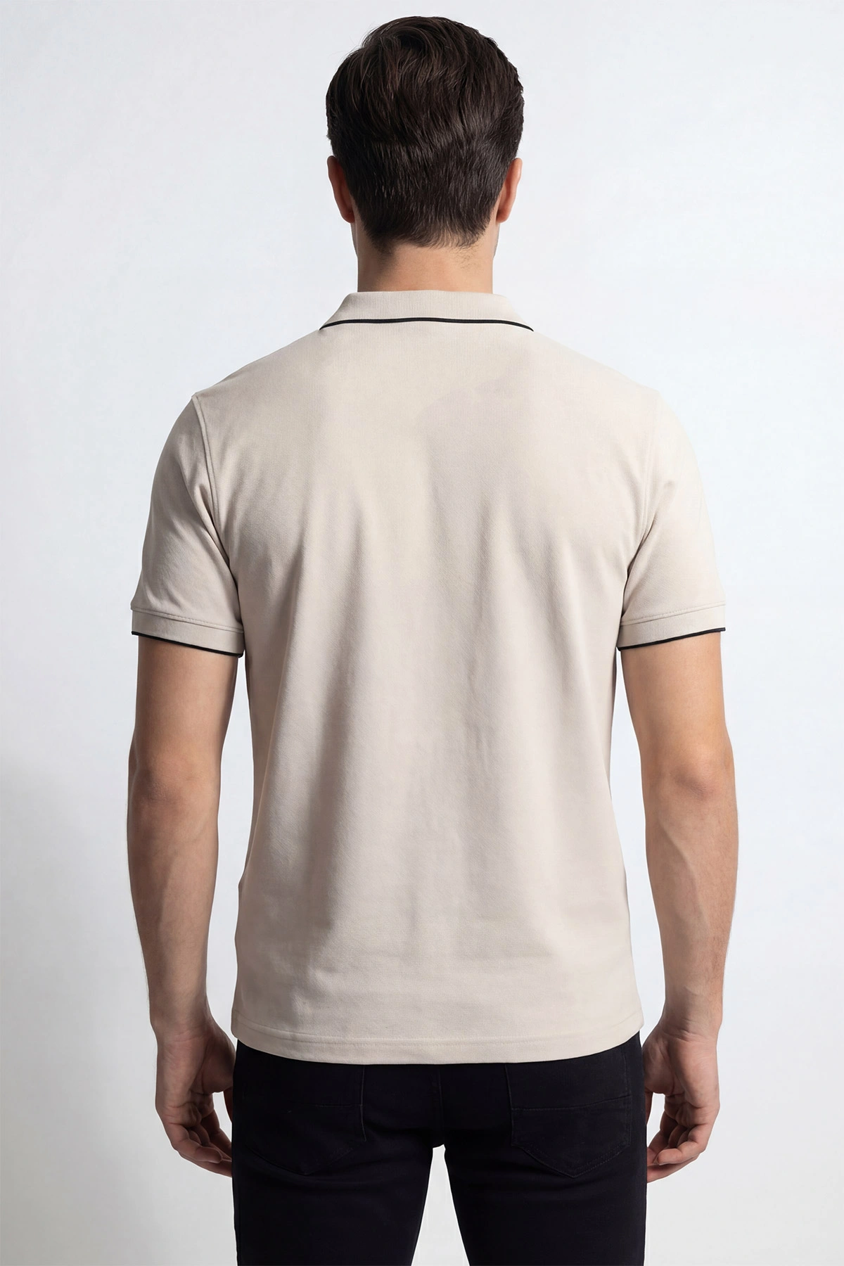 Taş Polo Yaka Yarım Fermuarlı Erkek Tişört 435380