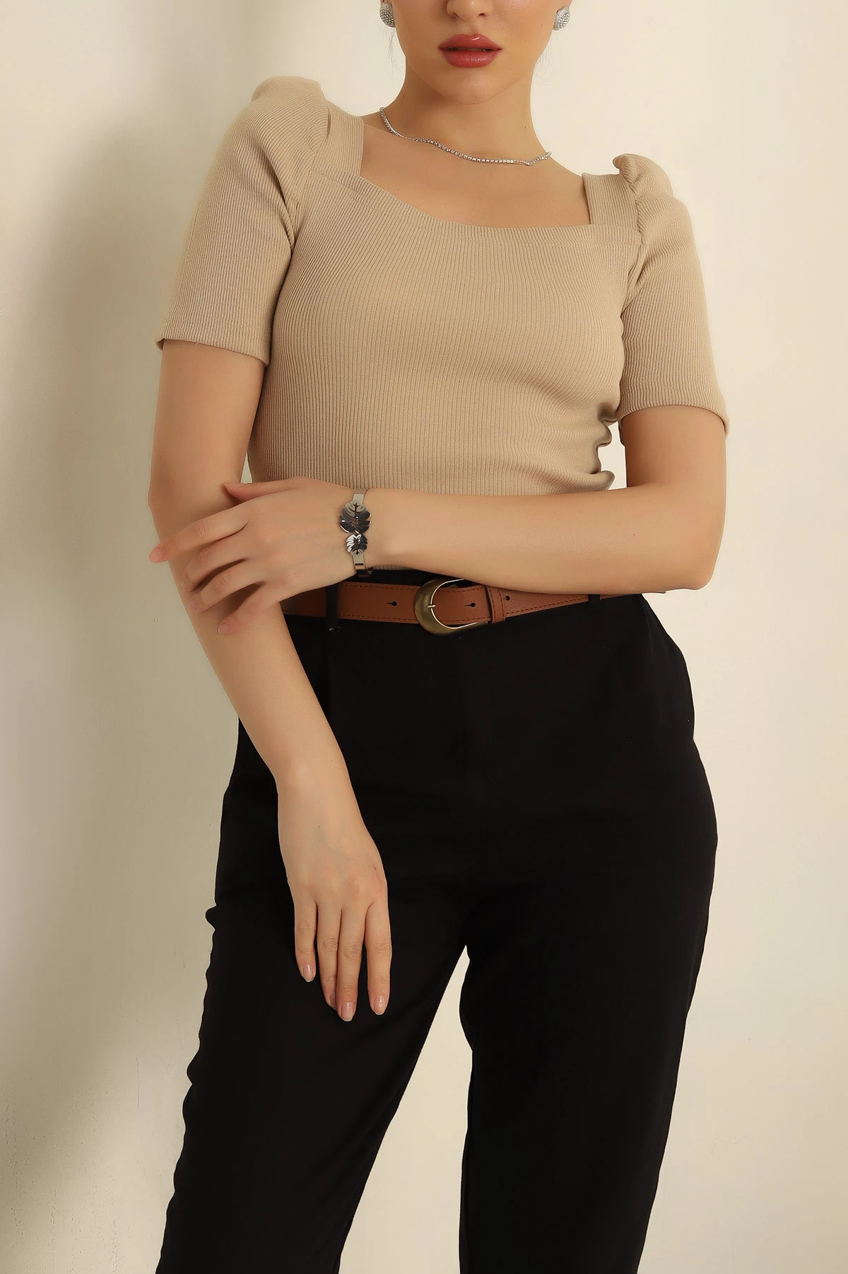 Taş Prenses Kol Fitilli Bluz 258788