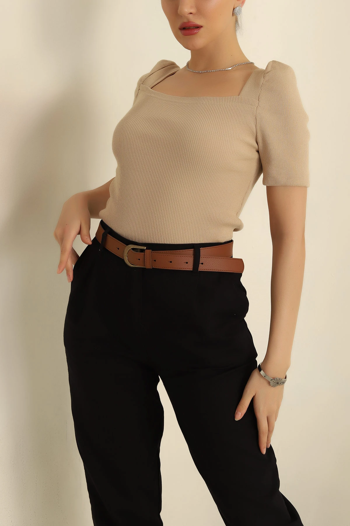Taş Prenses Kol Fitilli Bluz 258788