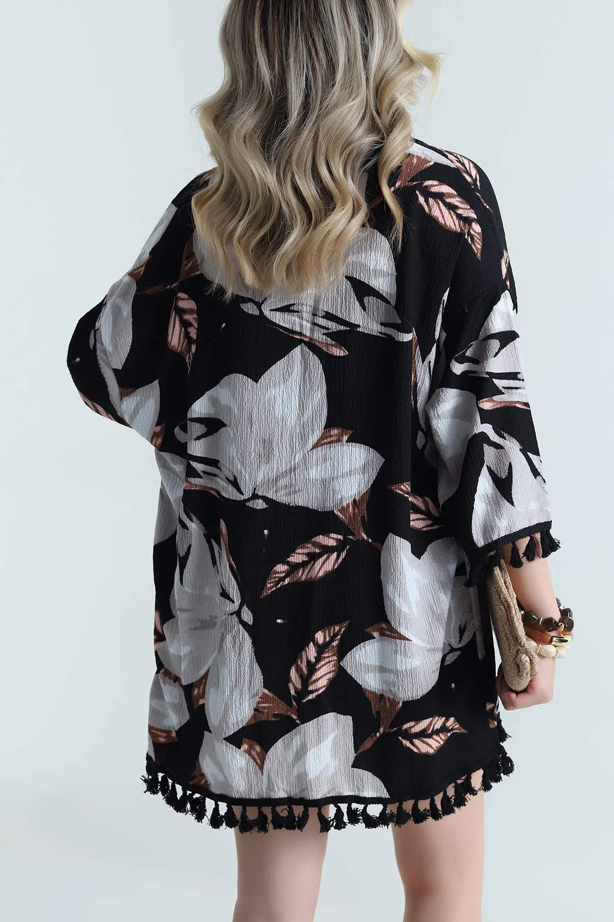 Taş Püsküllü Bürümcük Kadın Kimono 481659