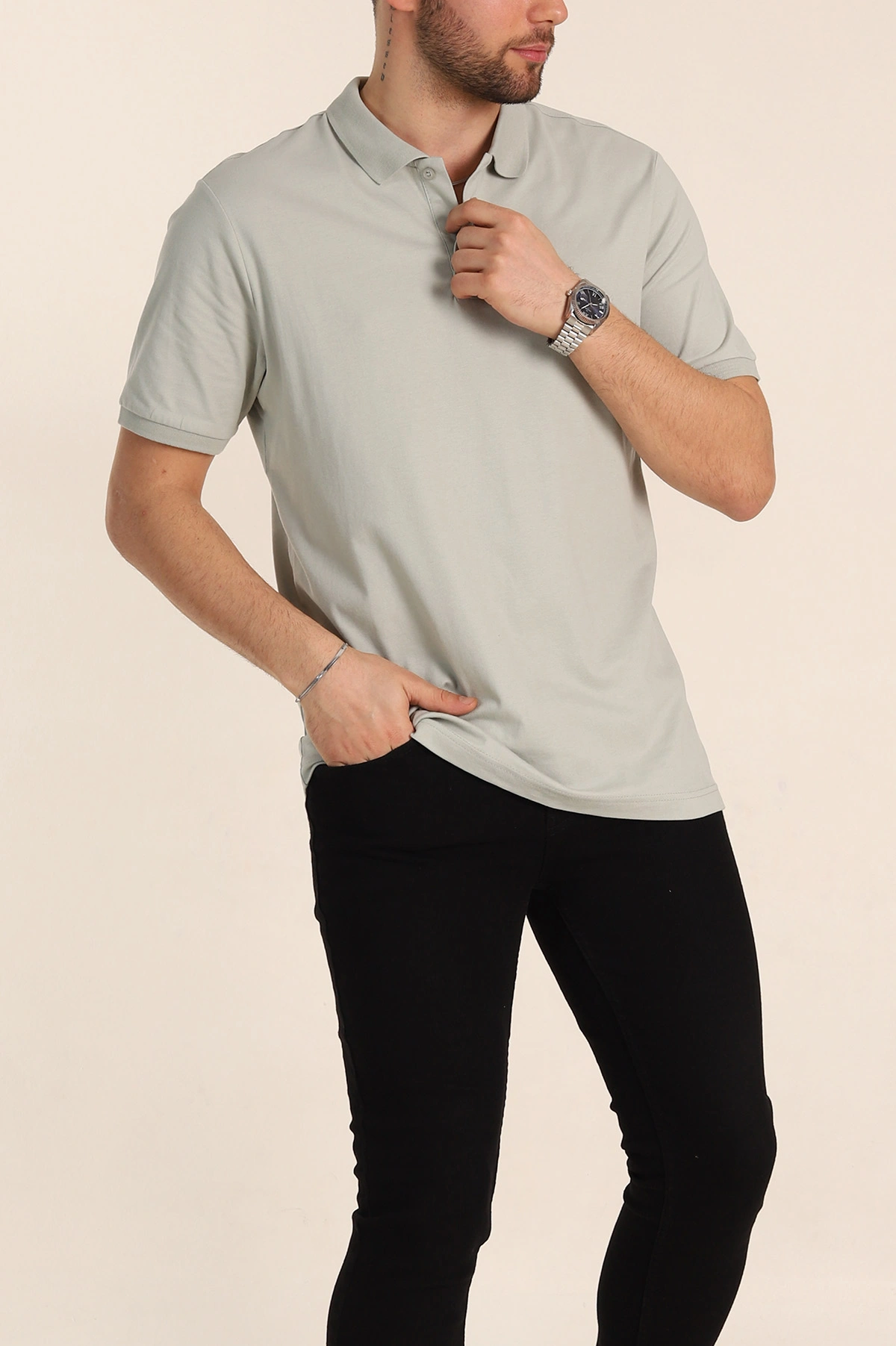 Taş Regular Fit Basic Polo Yaka Erkek Tişört 342471
