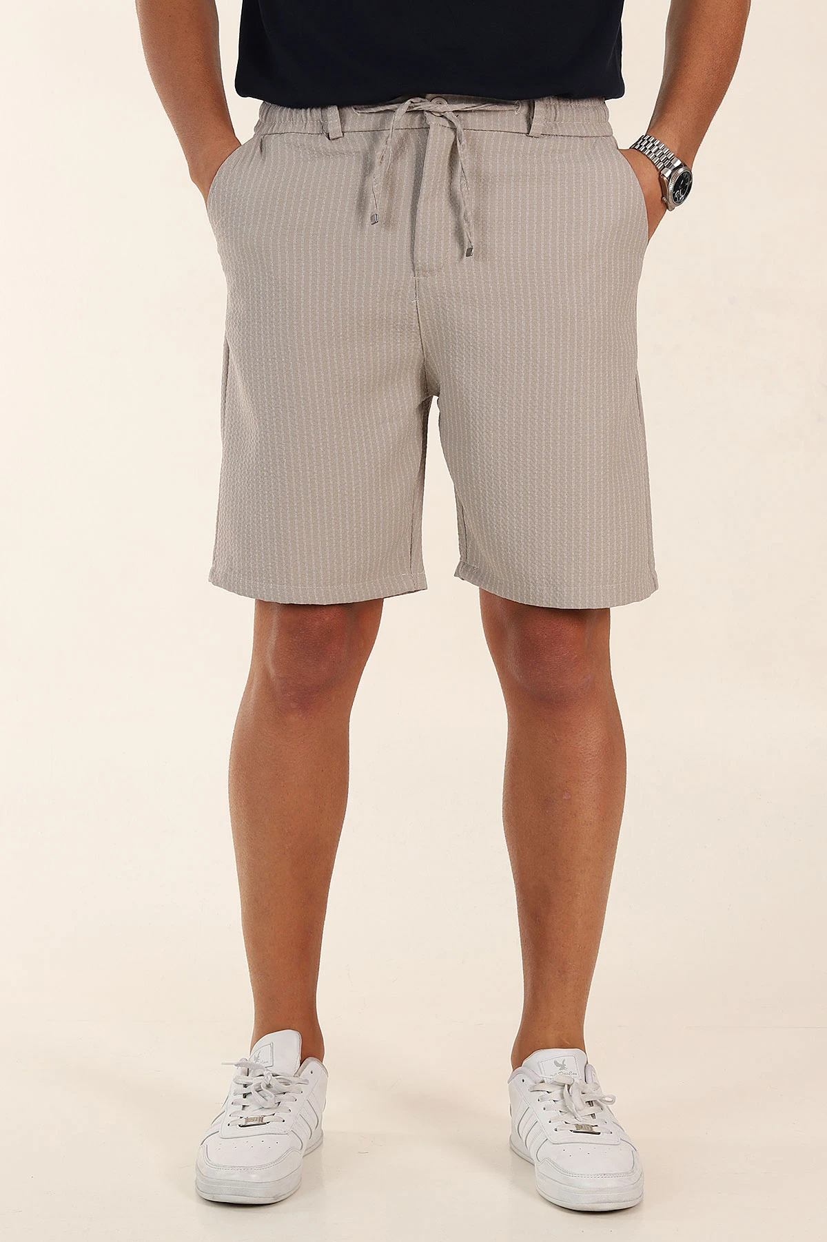 Taş Regular Fit Çizgili Erkek Şort 385199