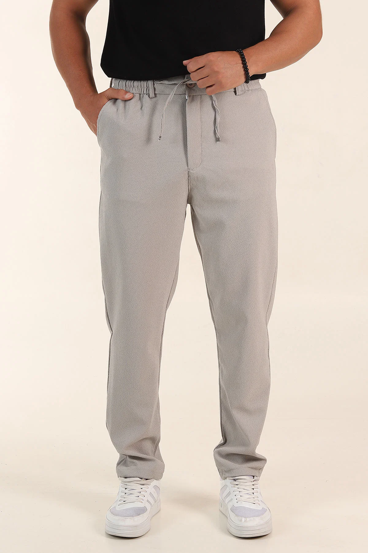 Taş Regular Fit Dokulu Bel Lastikli Erkek Pantolon 382287