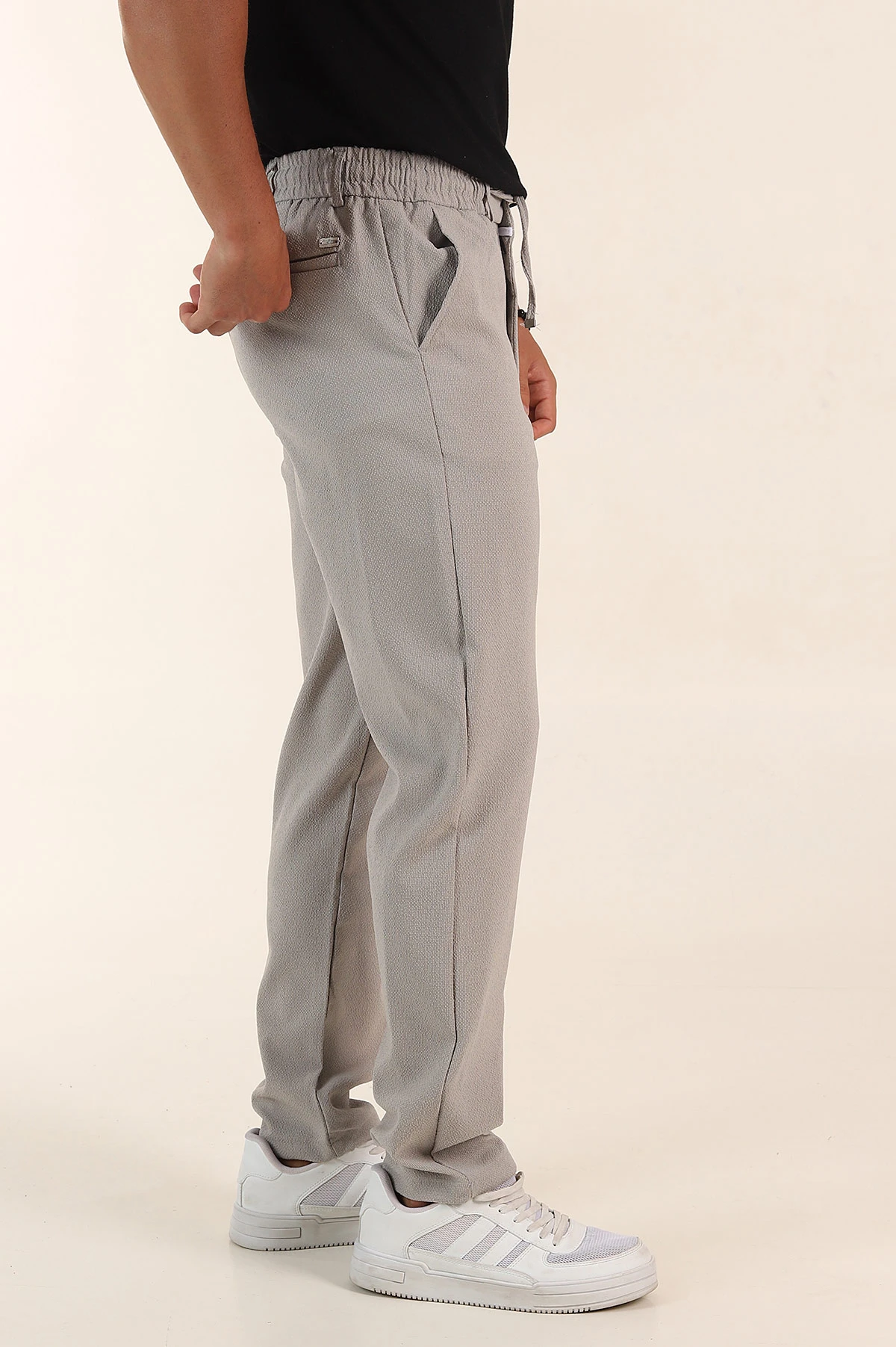 Taş Regular Fit Dokulu Bel Lastikli Erkek Pantolon 382287