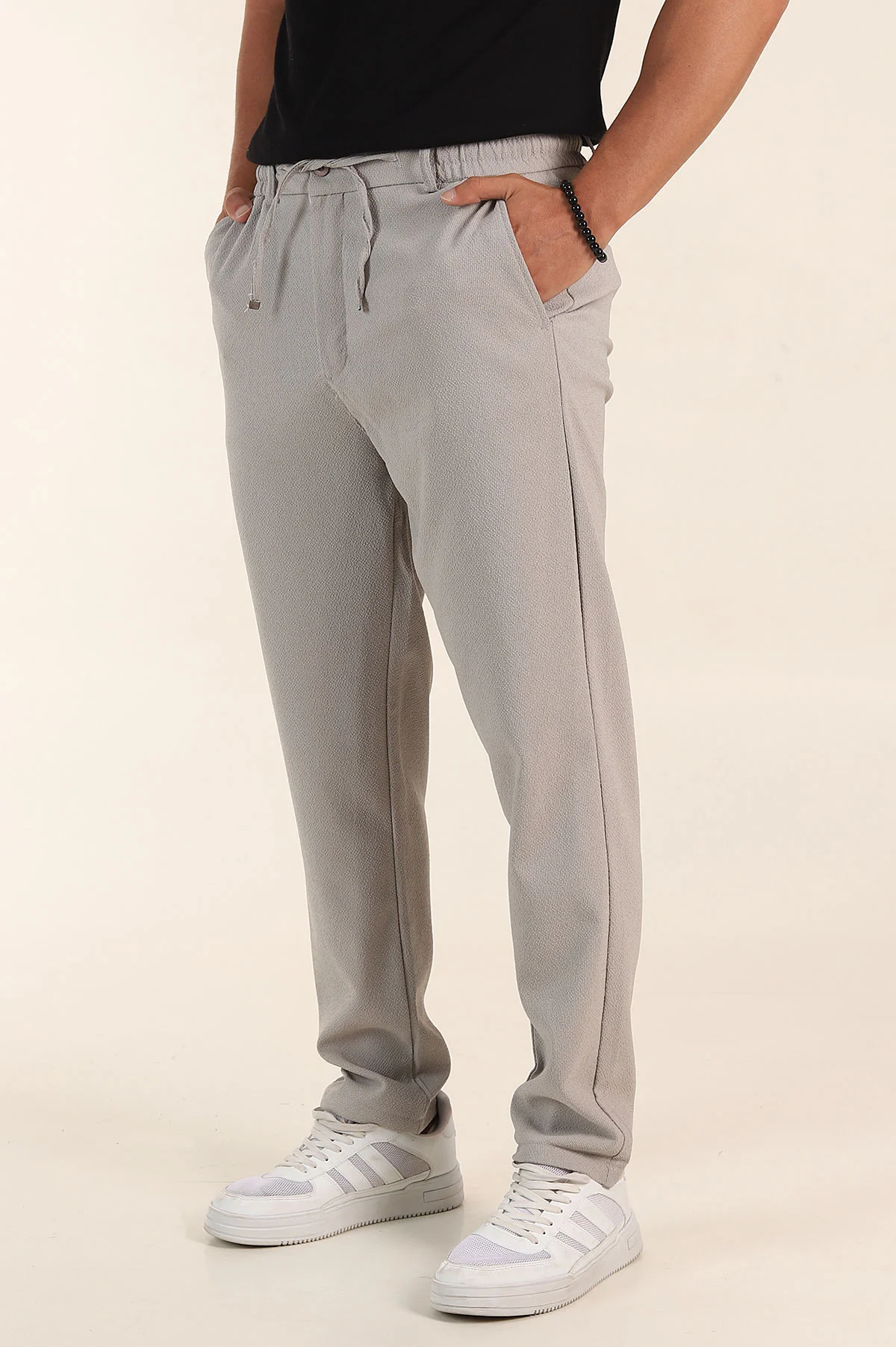 Taş Regular Fit Dokulu Bel Lastikli Erkek Pantolon 382287