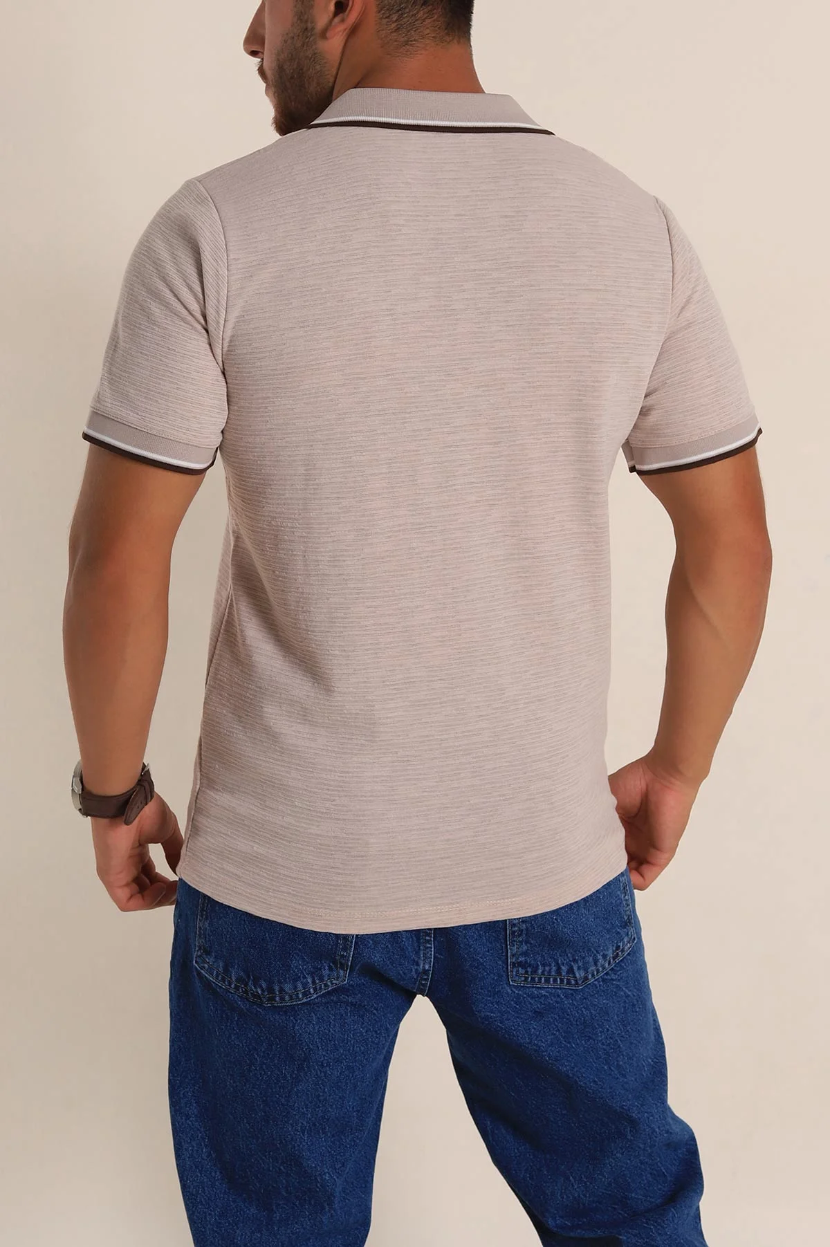 Taş Regular Fit Dokulu Polo Yaka Erkek Tişört 277066