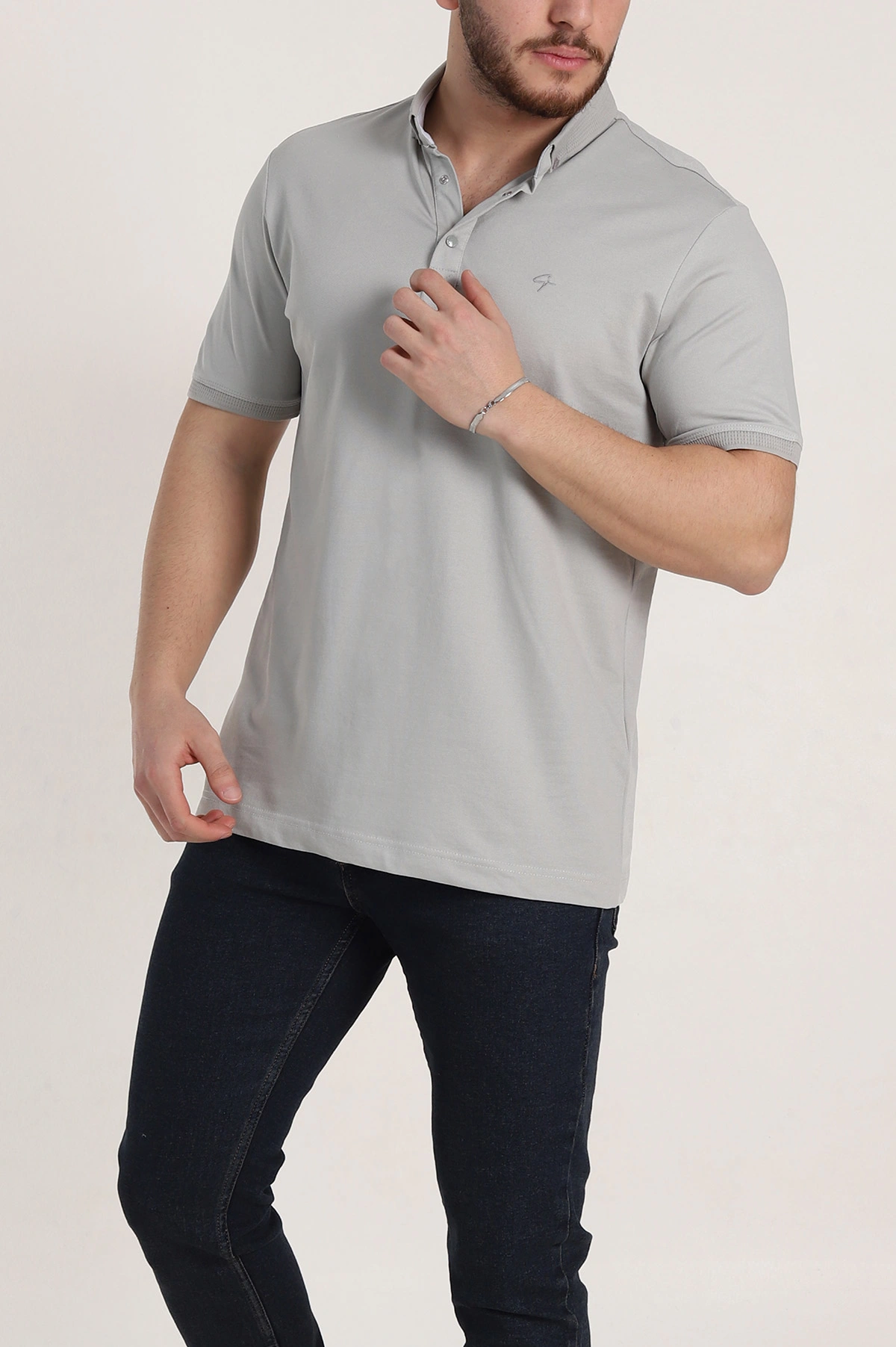 Taş Regular Fit Dokulu Polo Yaka Erkek Tişört 342500