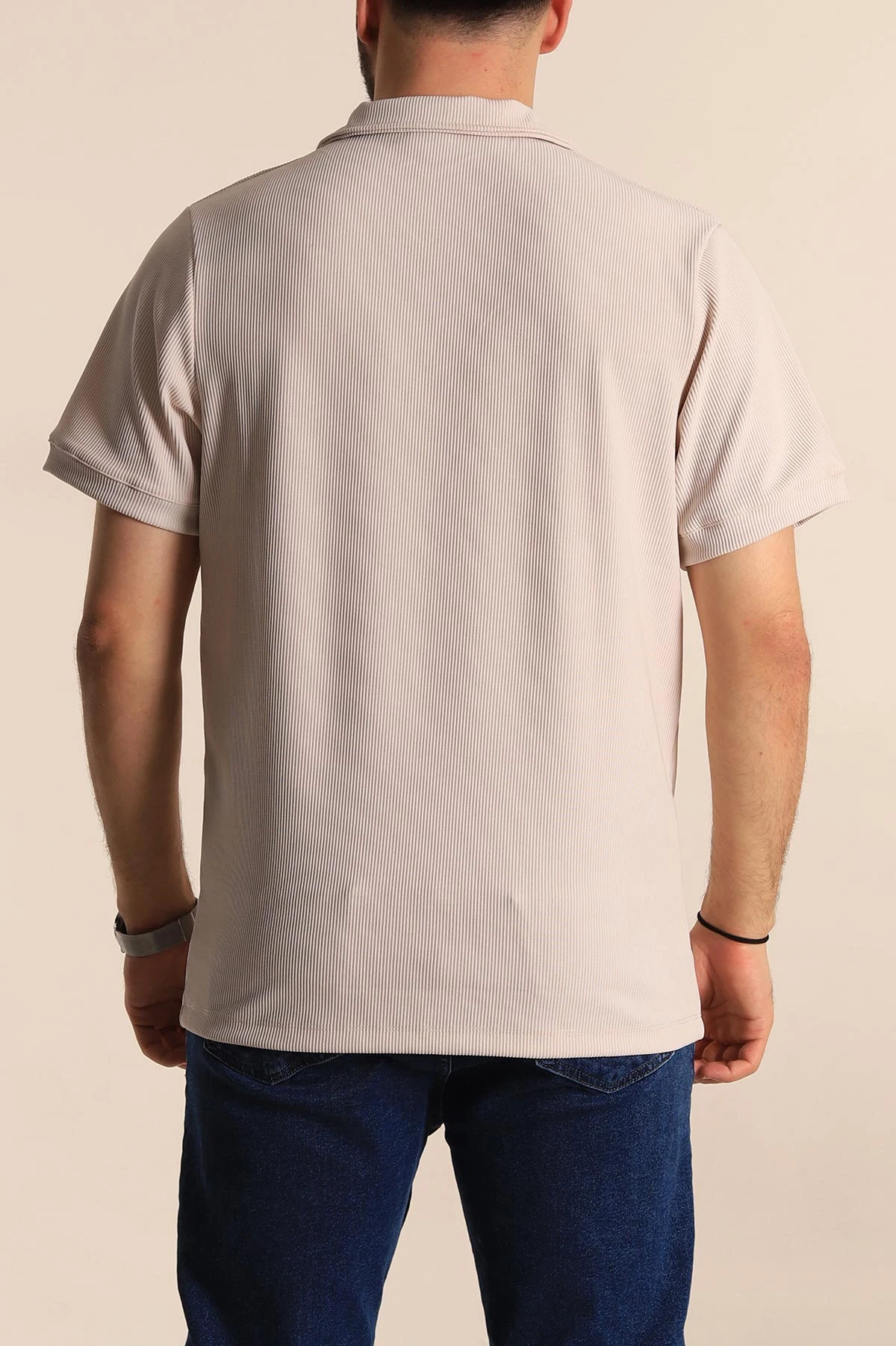 Taş Regular Fit Fitilli Doku Patlı Polo Yaka Erkek Tişört 270582