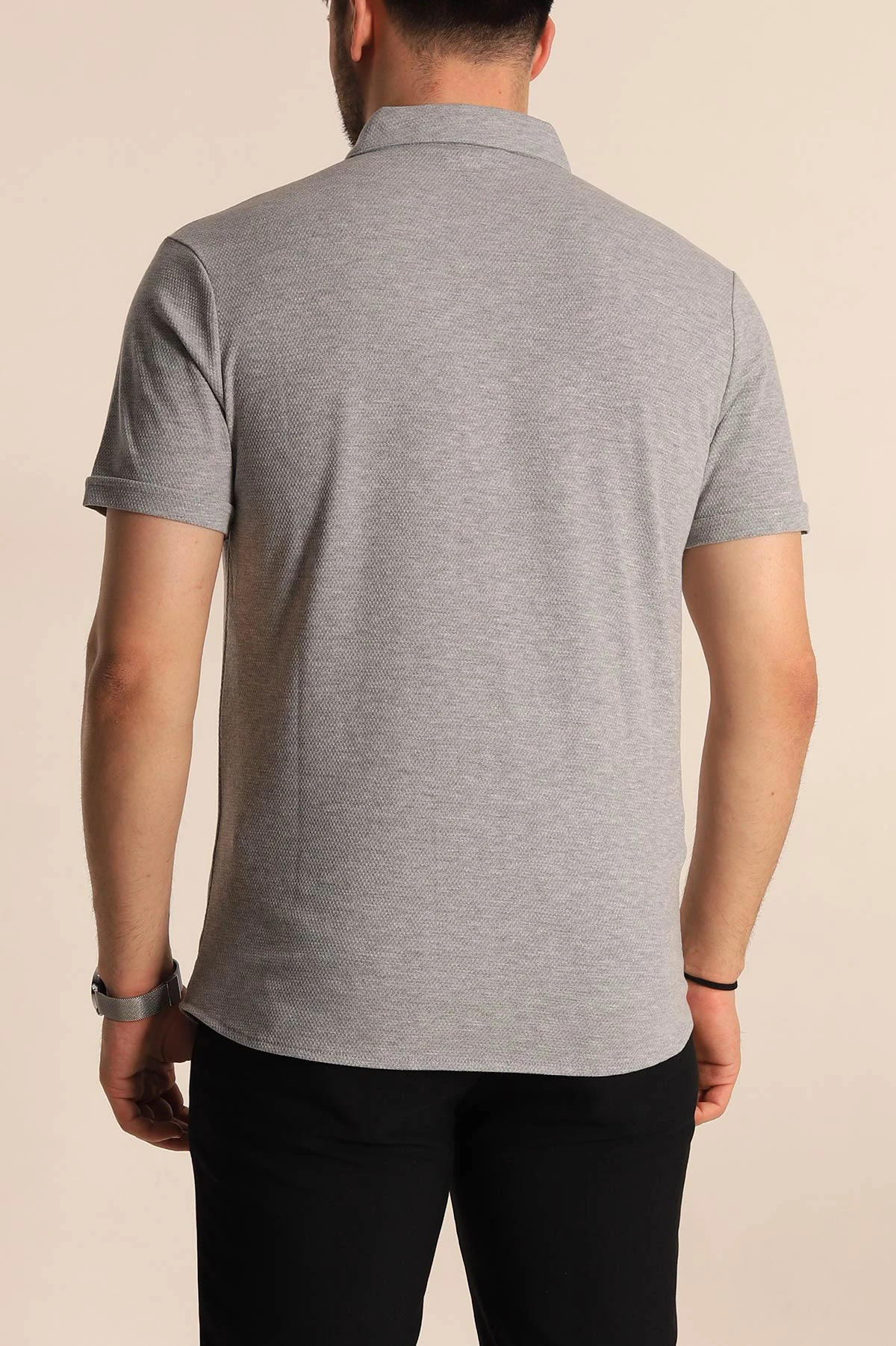Taş Regular Fit Petek Dokulu Kısa Kollu Erkek Gömlek 263718