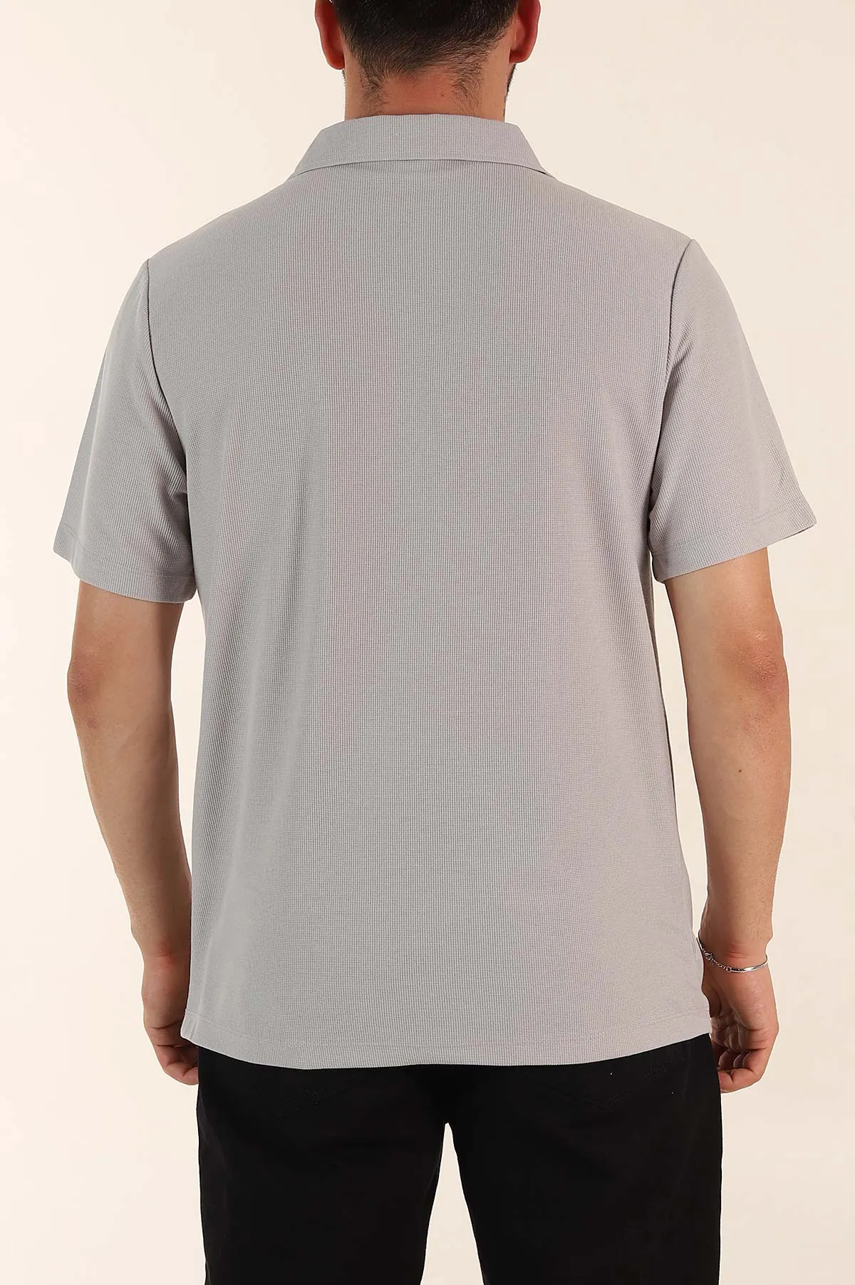 Taş Regular Fit Pike Dokulu Fermuarlı Polo Yaka Erkek Tişört 368532