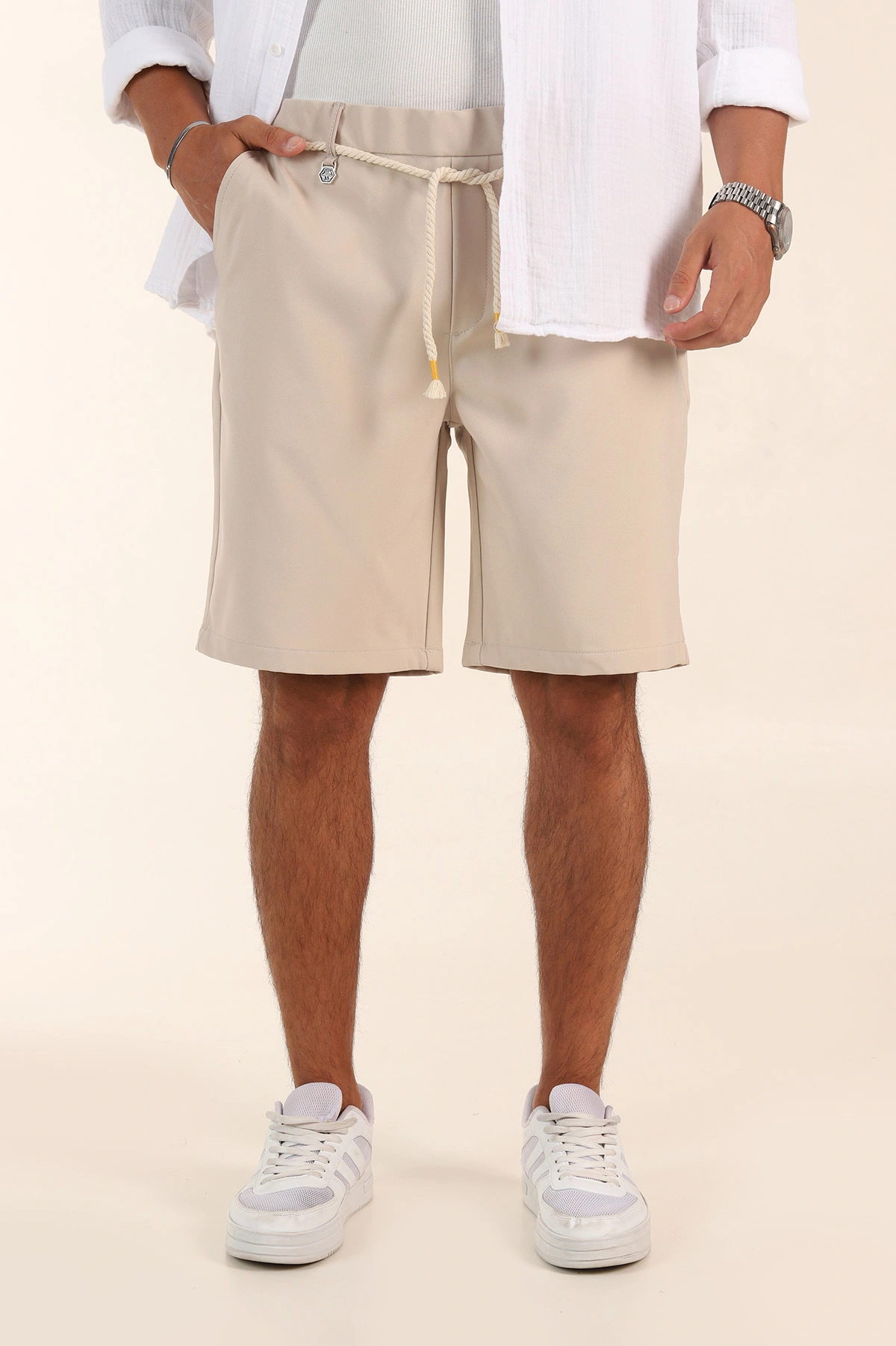 Taş Relaxed Fit Bel Lastikli Erkek Kumaş Şort 381000