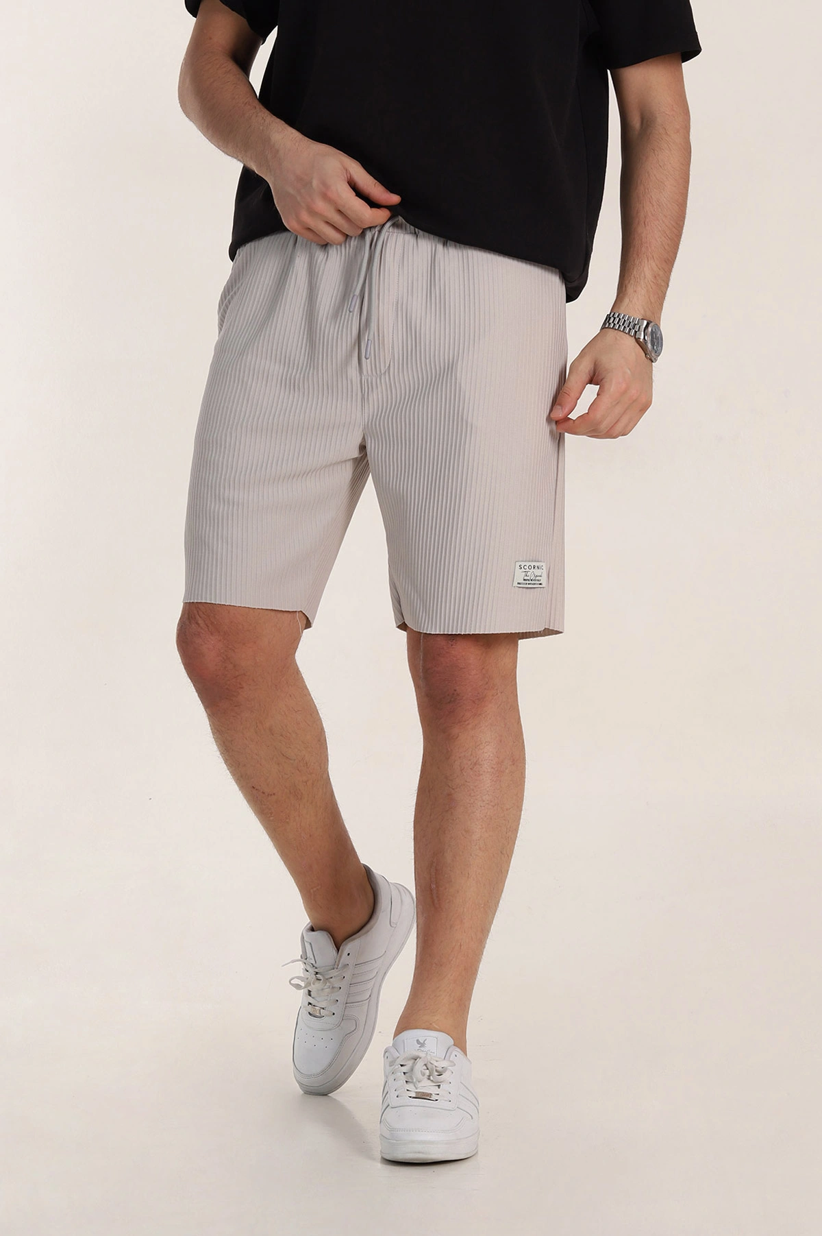 Taş Relaxed Fit Belden Bağlamalı Fitilli Erkek Şort 281645