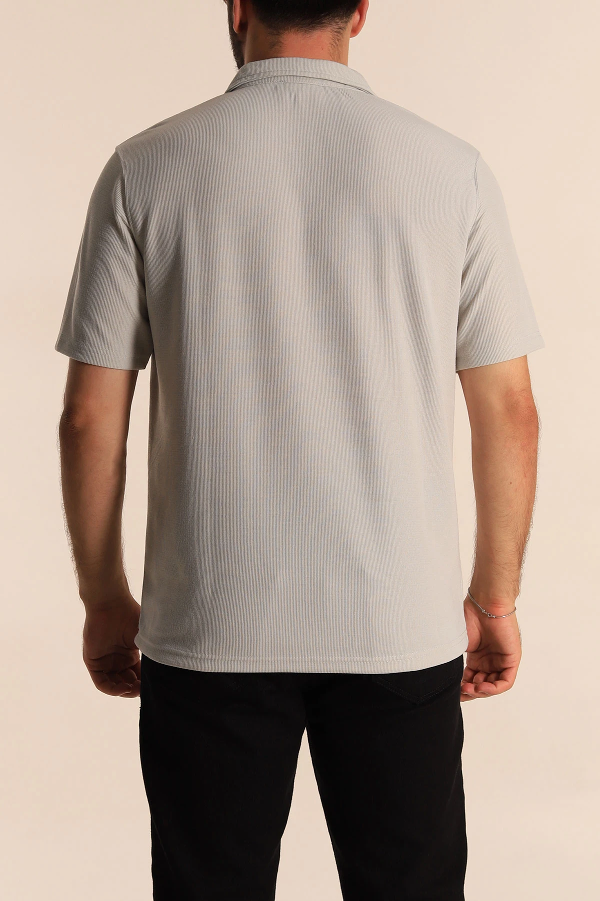 Taş Relaxed Fit Fermuarlı Polo Yaka Erkek Tişört 279204