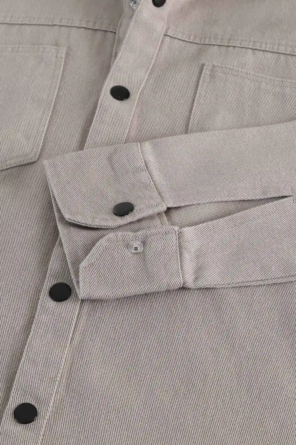 Taş Relaxed Fit Gabardin Çift Cepli Yıkamalı Erkek Gömlek 397975