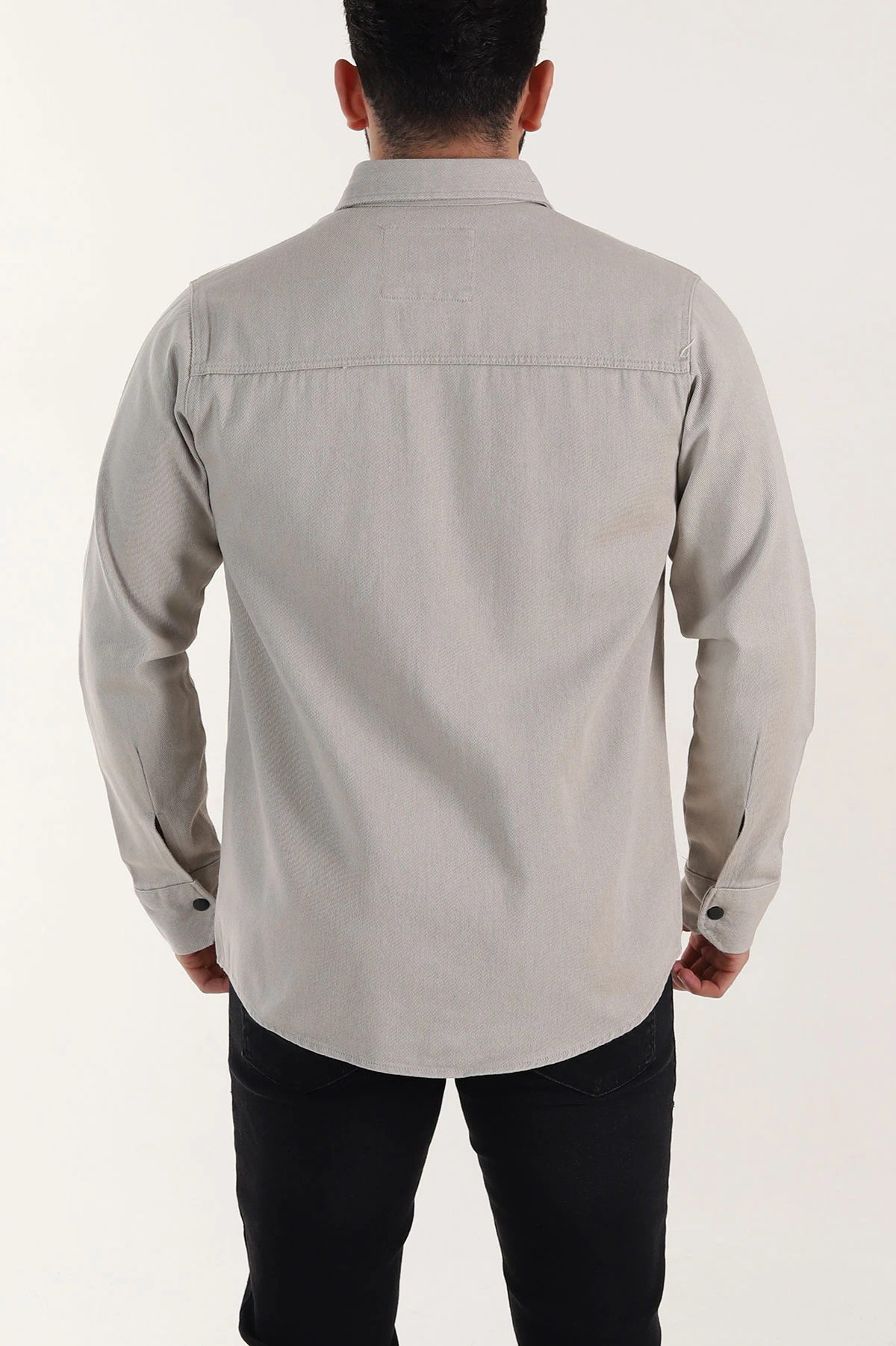 Taş Relaxed Fit Gabardin Çift Cepli Yıkamalı Erkek Gömlek 397975