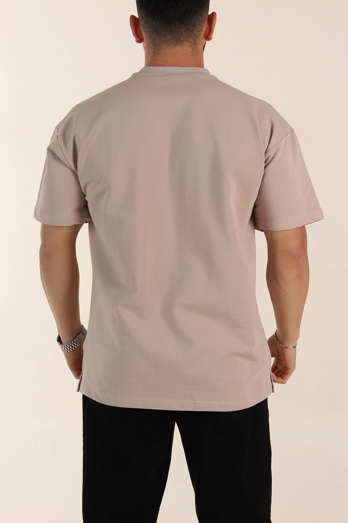 Taş Relaxed Fit İnterlok Kumaş Yazı Detaylı Erkek Tişört 359319