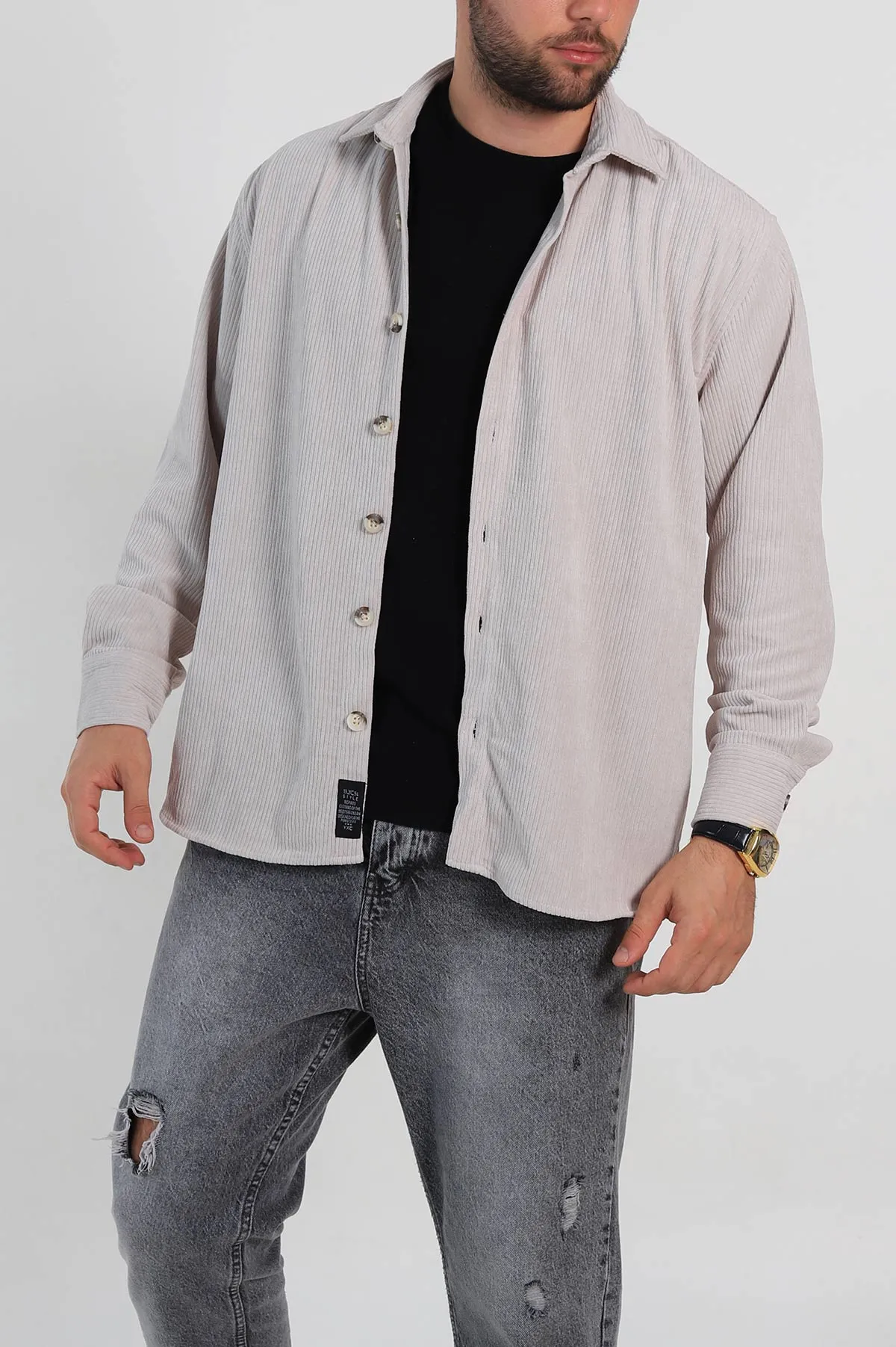 Taş Relaxed Fit Kadife Erkek Gömlek 314710