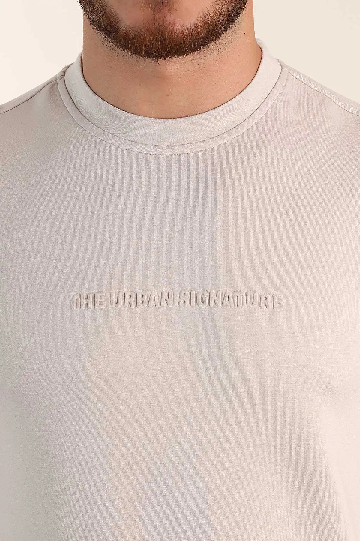 Taş Relaxed Fit Oysho Kumaş Kabartma Yazılı Erkek Sweatshirt 393295