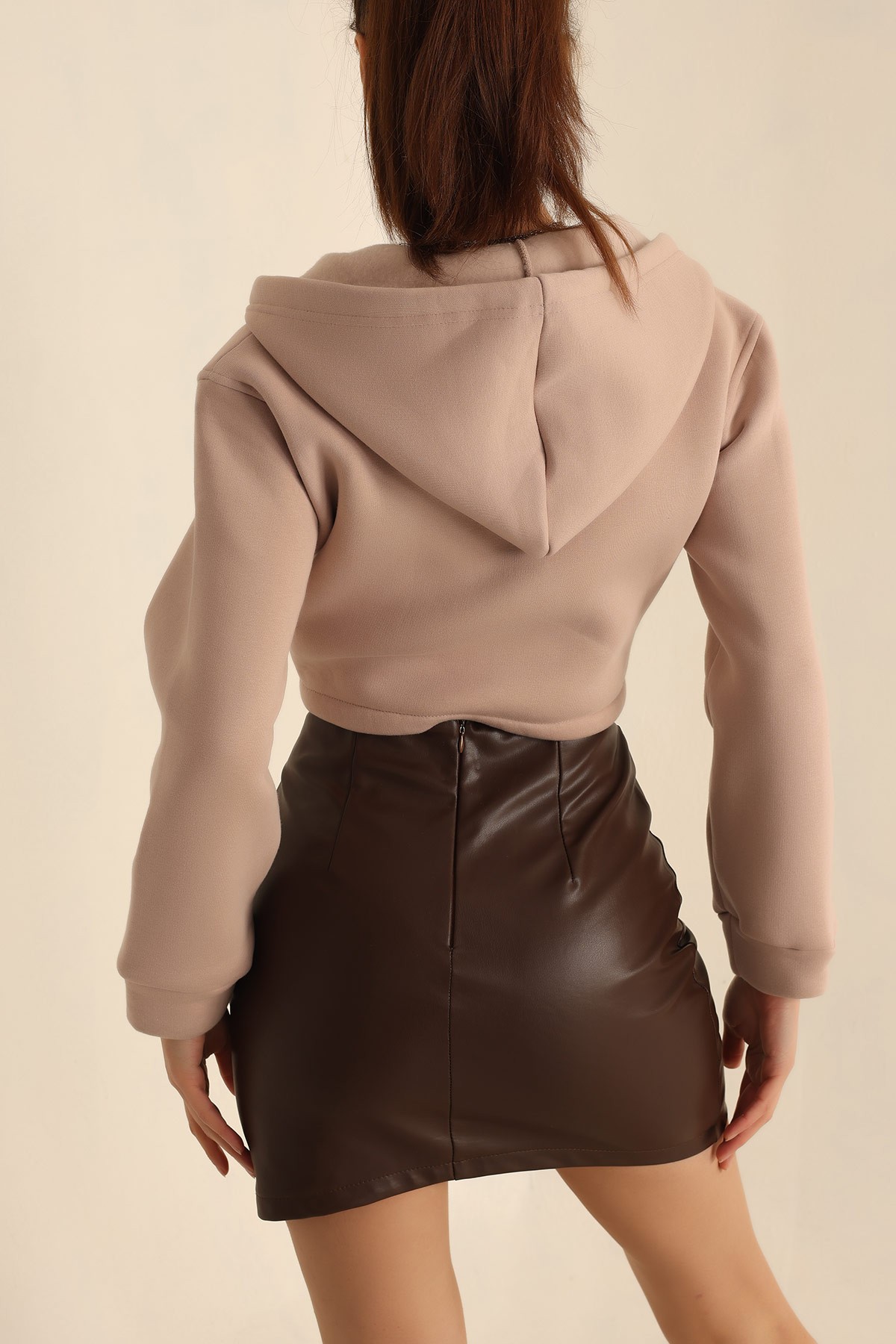 Taş Şardonlu Kapüşonlu Bayan Sweat -T 223904