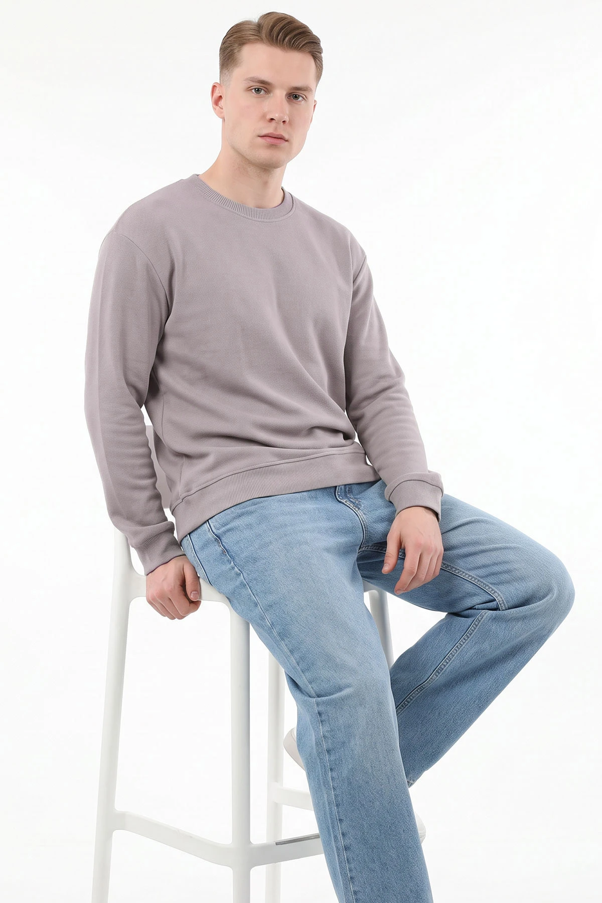 Taş Selanik Bisiklet Yaka Uzun Kol Erkek Sweatshirt 494513