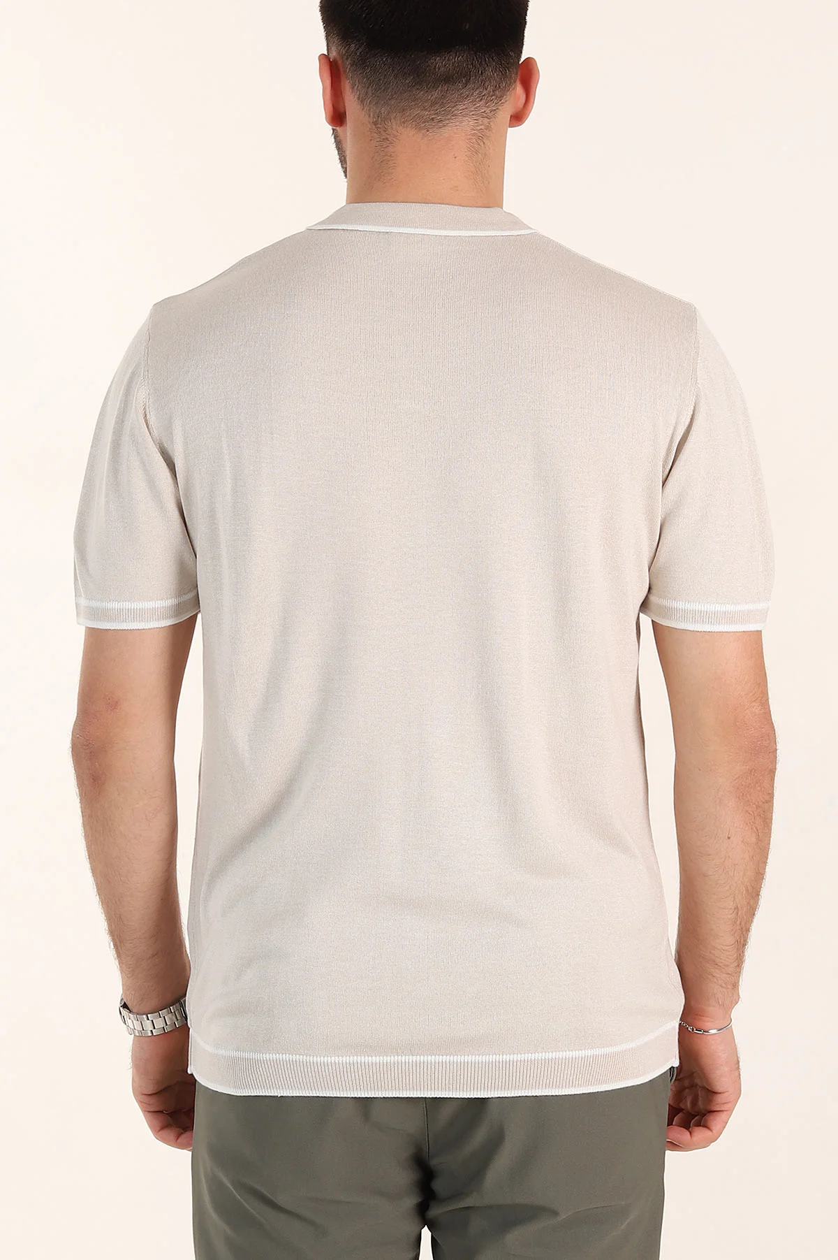 Taş Slim Fit Patlı Polo Yaka Erkek Triko Tişört 358355
