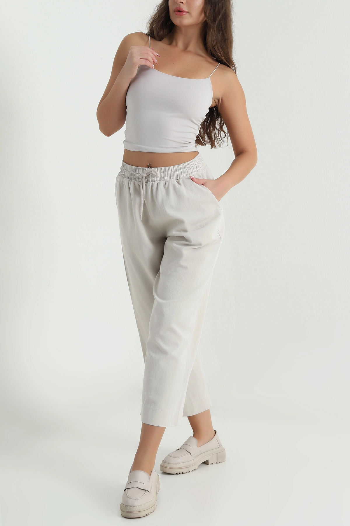 Taş Tencel Gabardin Kadın Pantolon 478628