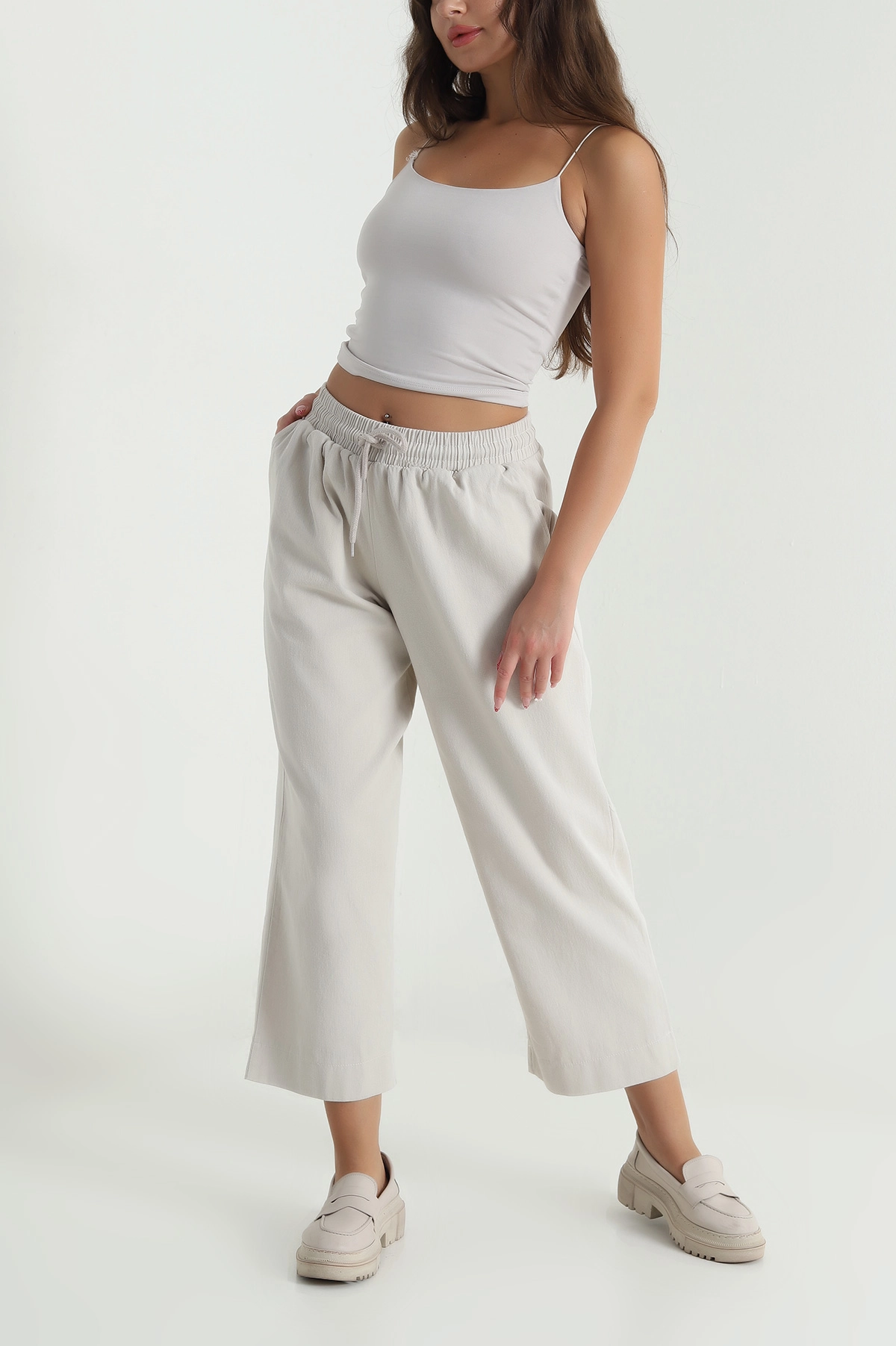 Taş Tencel Gabardin Kadın Pantolon 478628