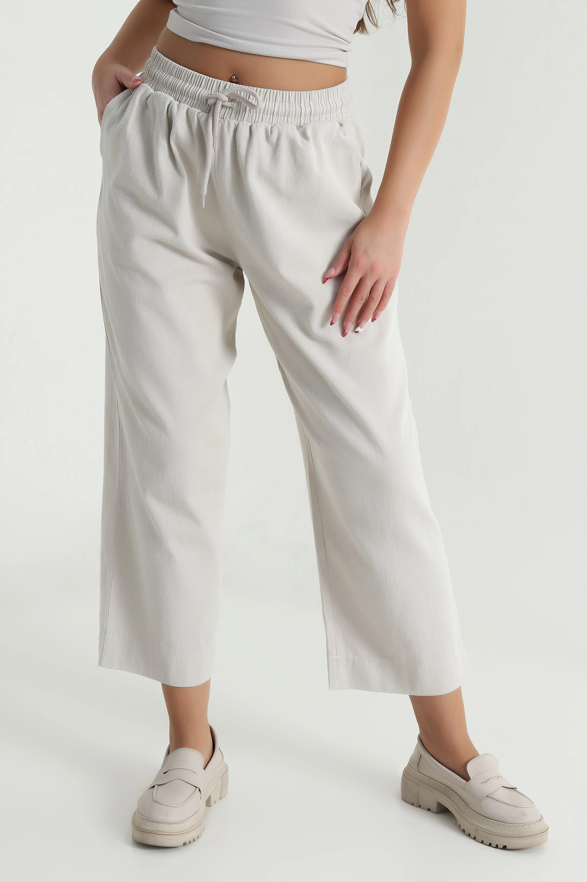 Taş Tencel Gabardin Kadın Pantolon 478628
