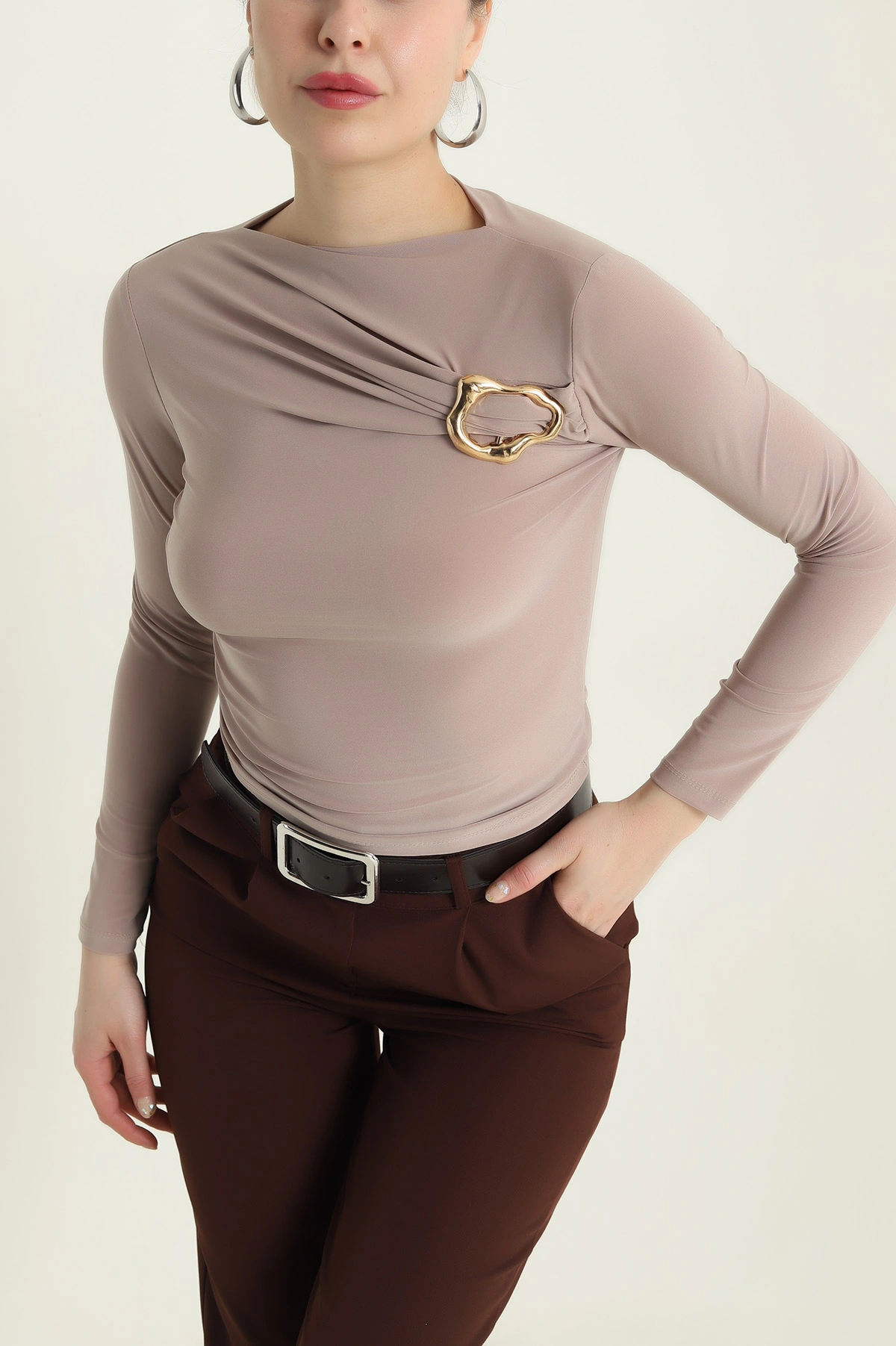Taş Tokalı Sandy Kadın Bluz 437338