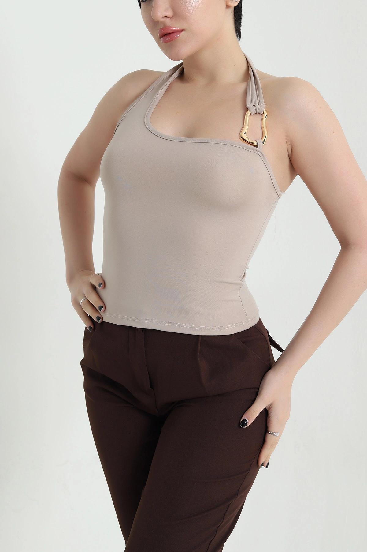 Taş Tokalı Scuba Kadın Bluz 455904