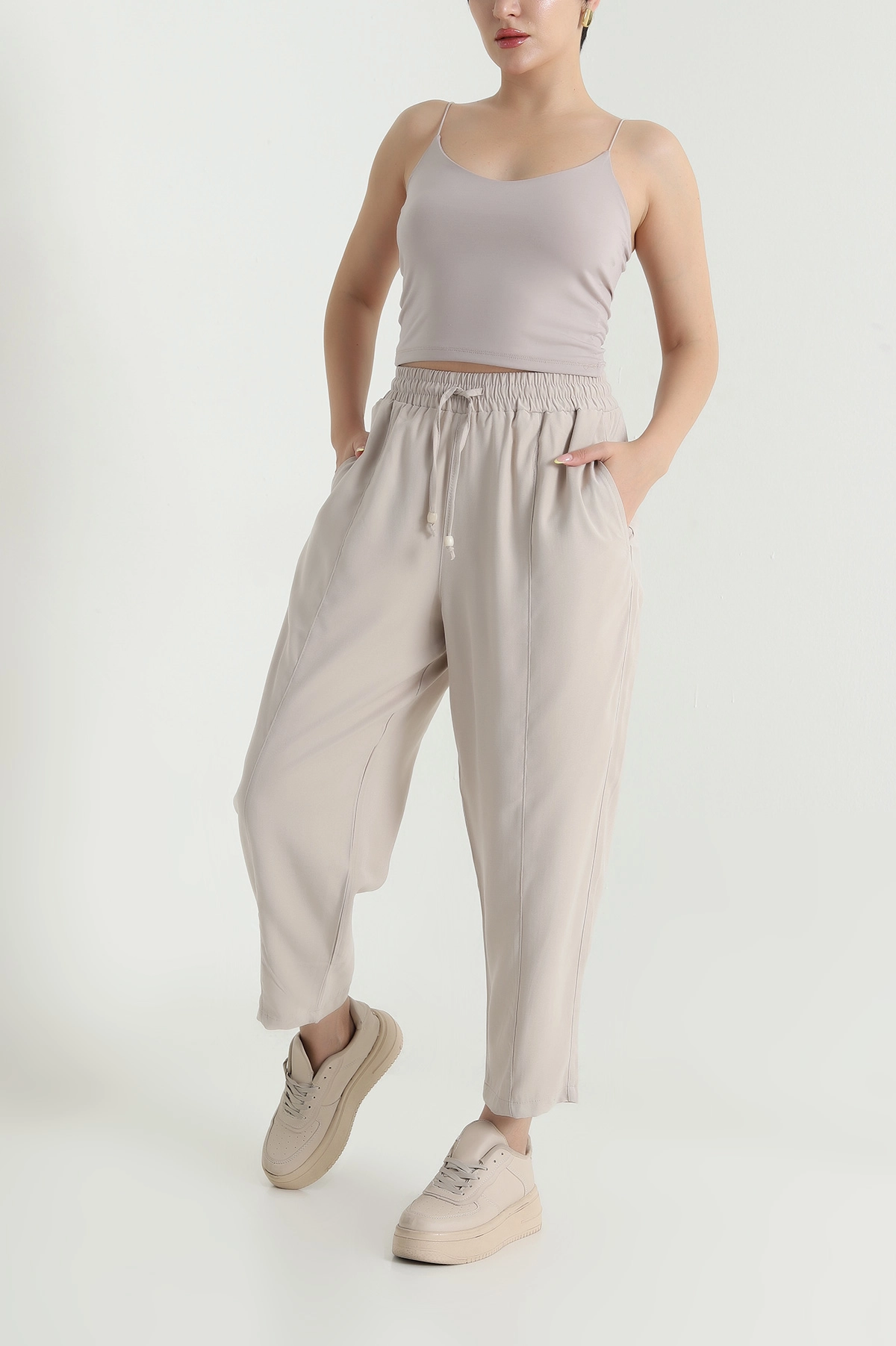 Taş Twil Modal Beli Lastikli Kadın Pantolon 469598