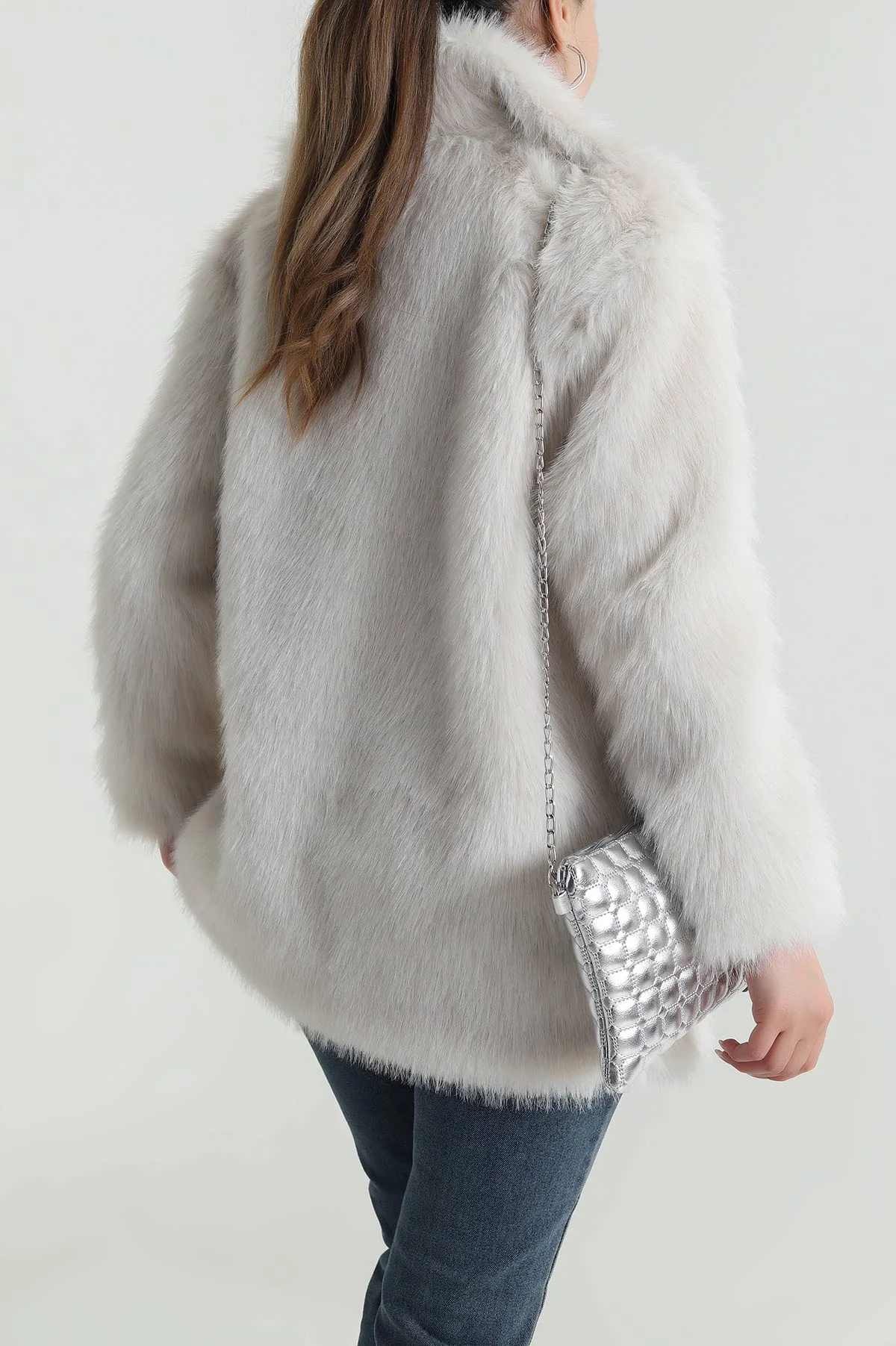 Taş Uzun Lolita Astarlı Kadın Kürk 484224