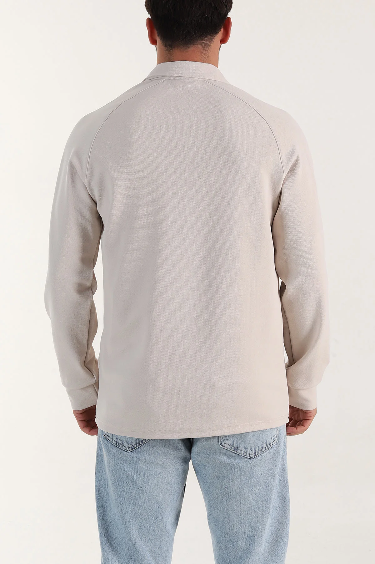 Taş Yarım Fermuarlı Polo Yaka Erkek Sweatshirt 397129