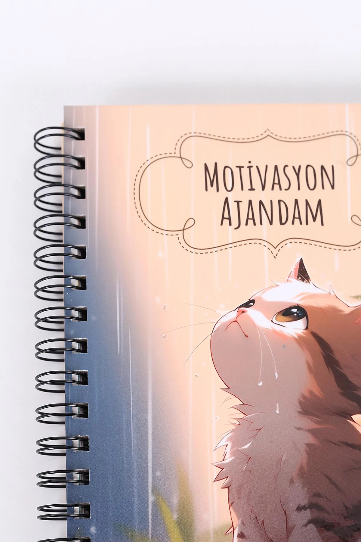 Tasarımlı Spiralli Sticker'lı Tarihsiz Konuşan Ajanda - Haftalık Planlayıcı Defter 393043