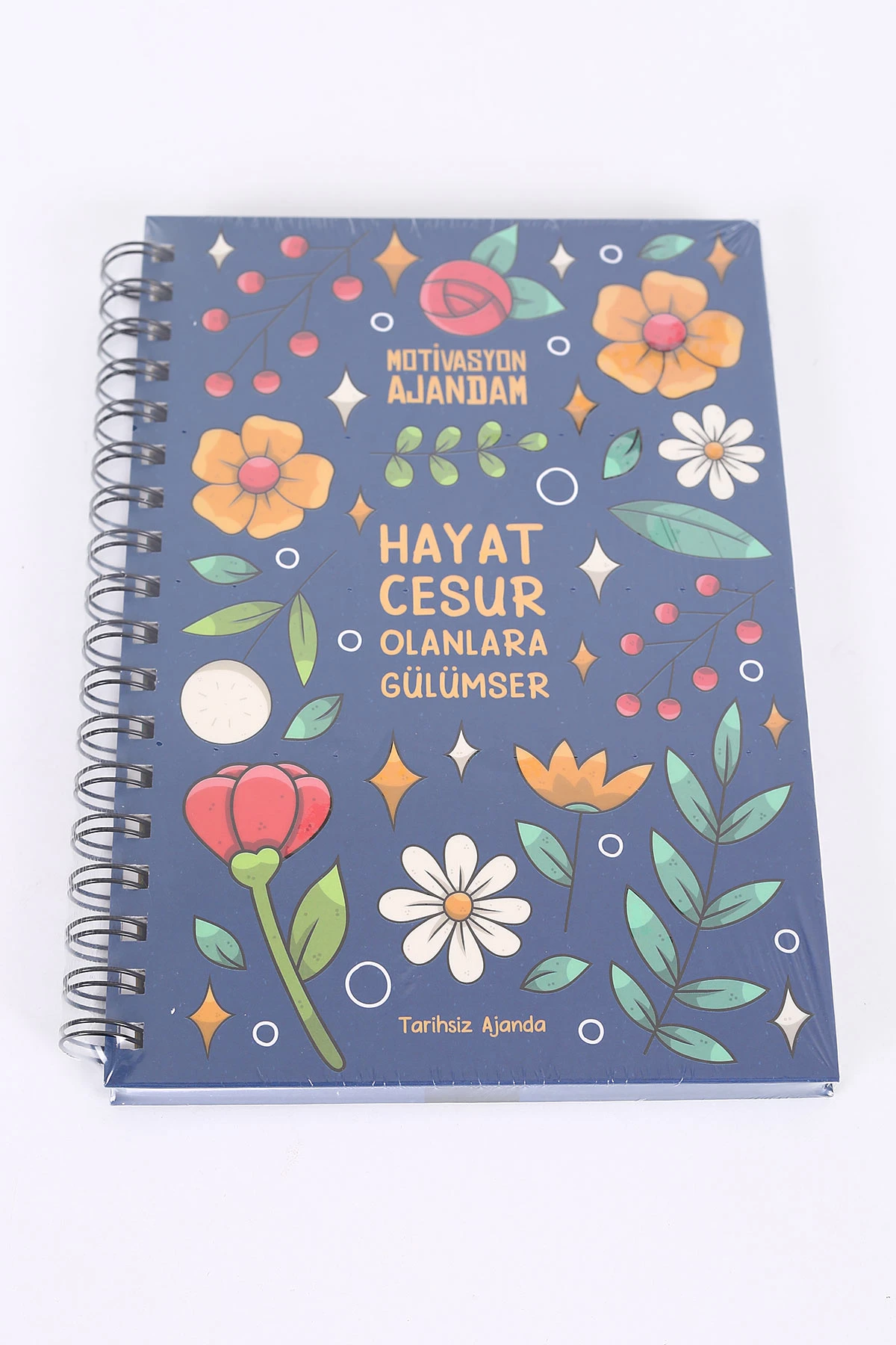 Tasarımlı Spiralli Sticker'lı Tarihsiz Konuşan Ajanda - Haftalık Planlayıcı Defter 393045