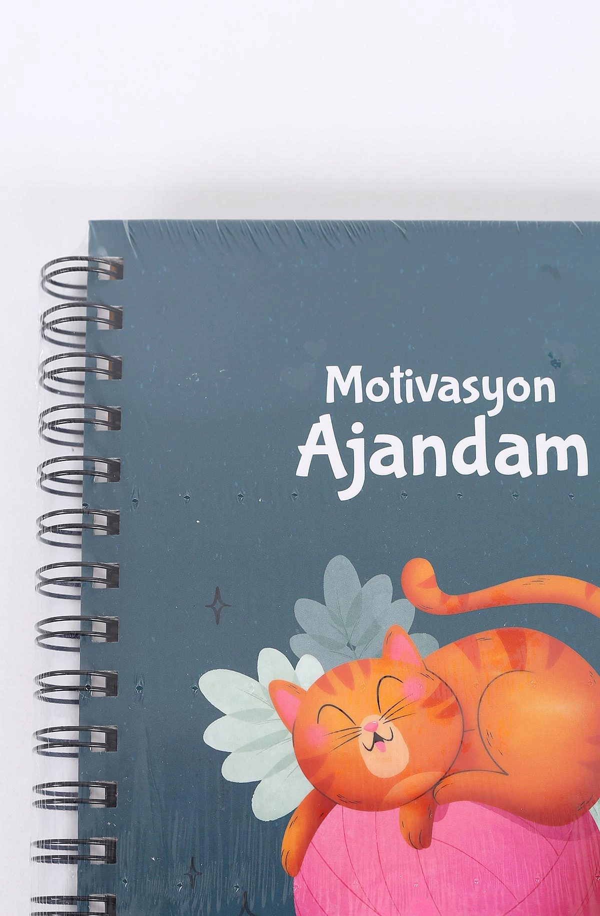 Tasarımlı Spiralli Sticker'lı Tarihsiz Konuşan Ajanda - Haftalık Planlayıcı Defter 393046