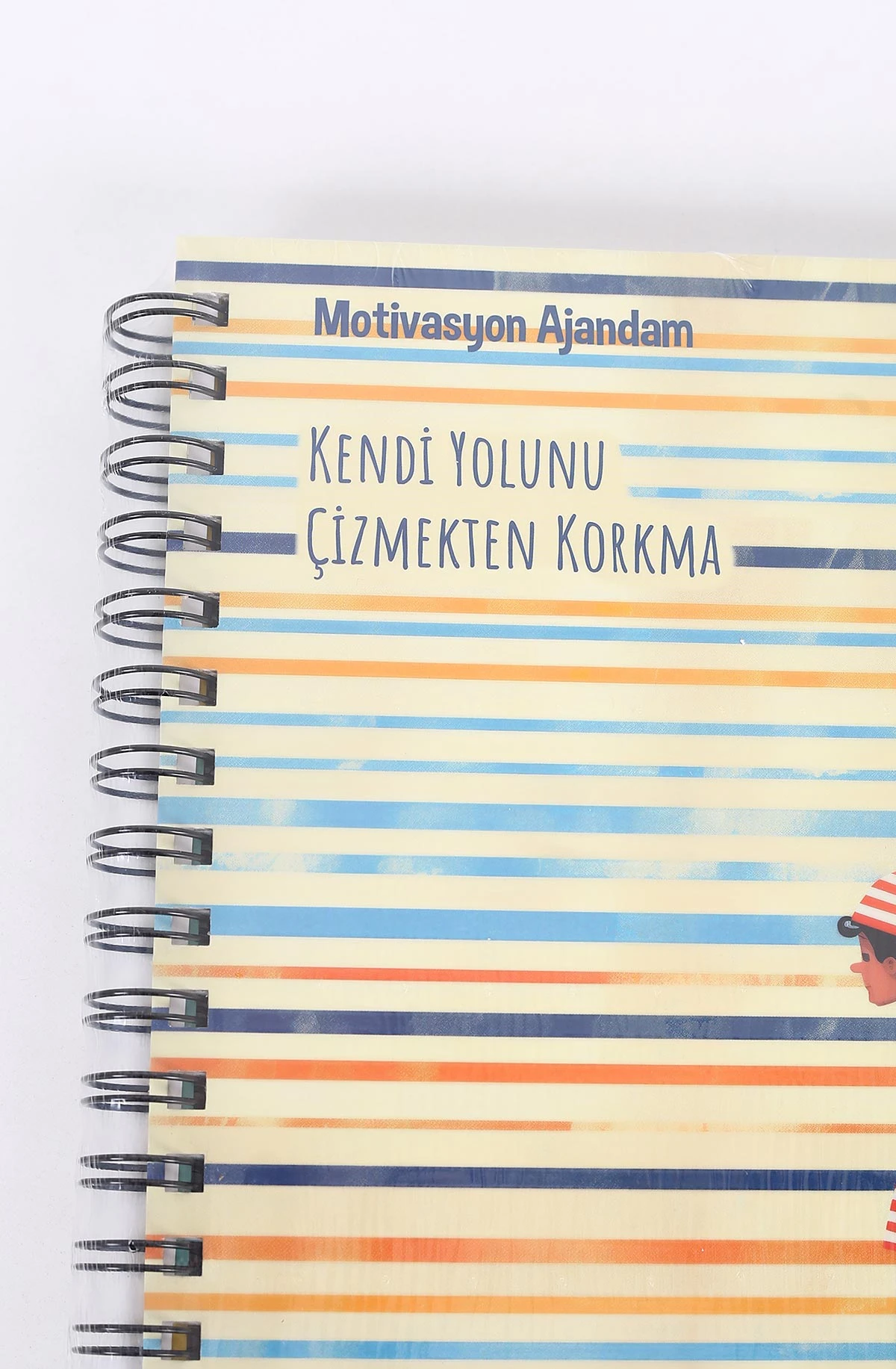 Tasarımlı Spiralli Sticker'lı Tarihsiz Konuşan Ajanda - Haftalık Planlayıcı Defter 393049