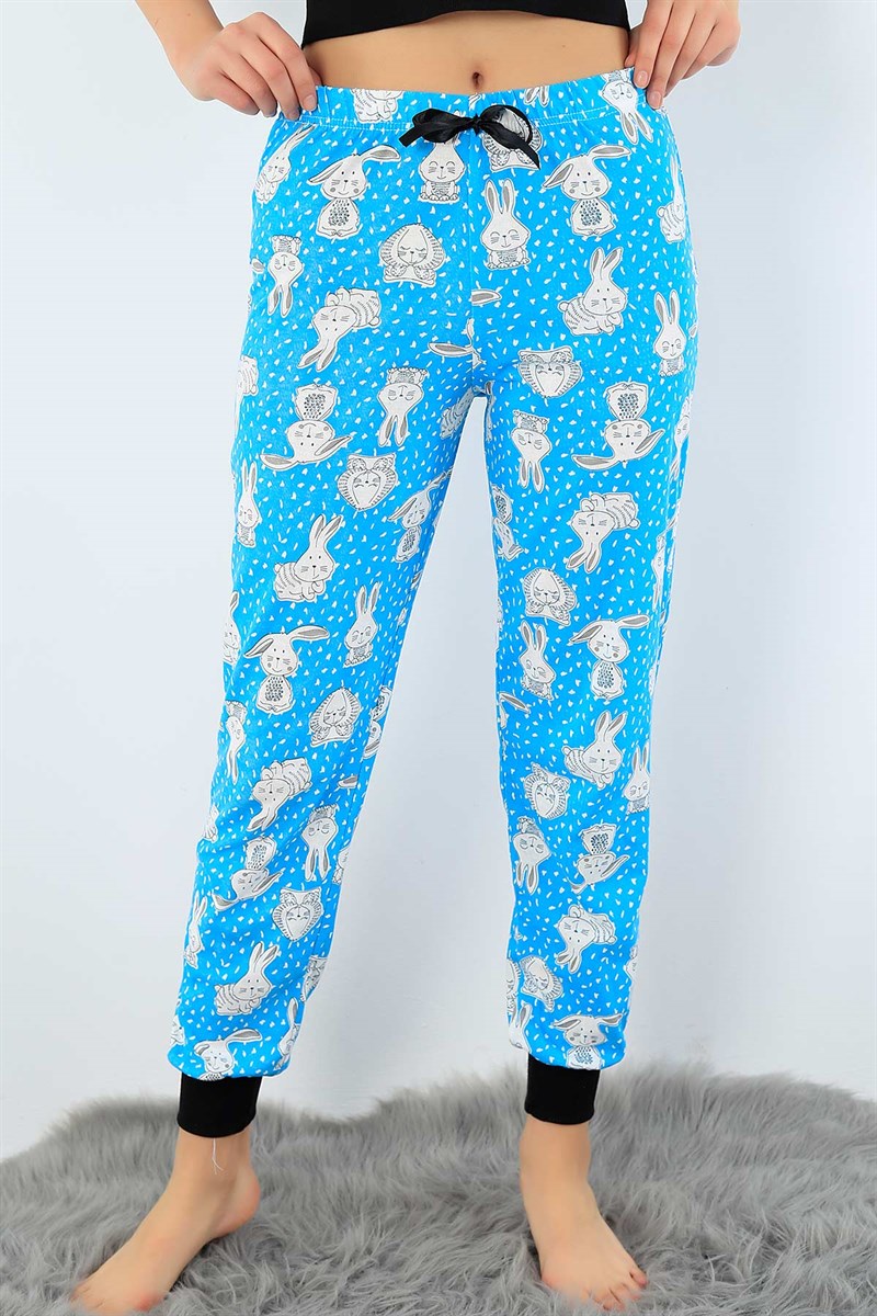 Tavşan Baskılı Yazlık Bayan Pijama Altı 32503