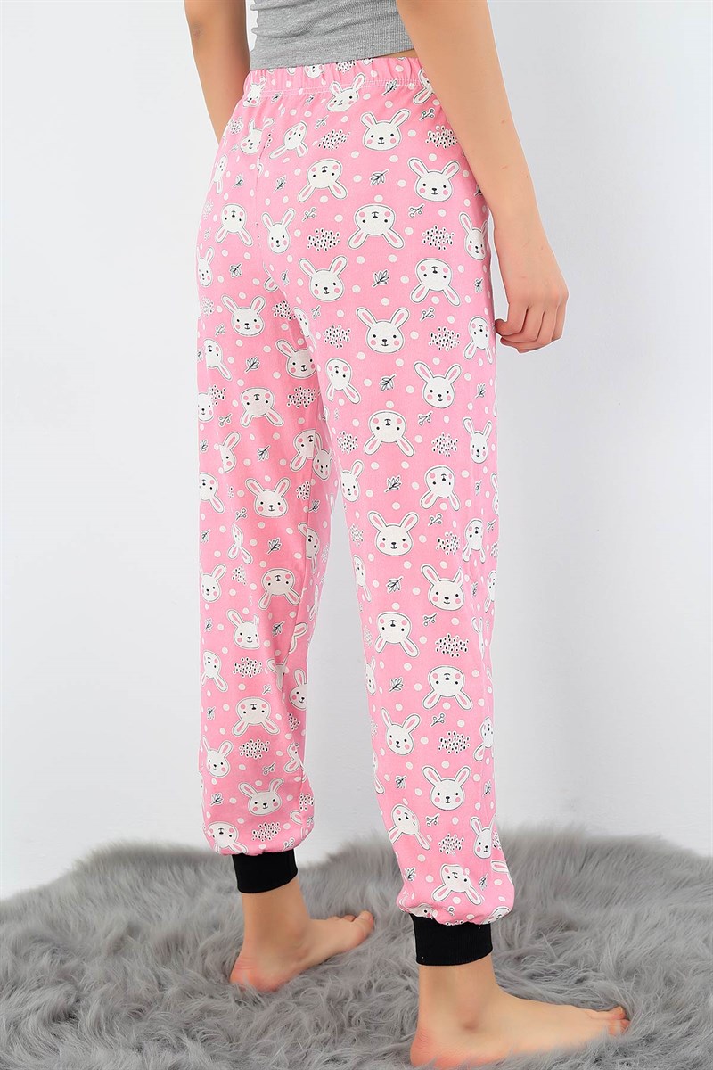 Tavşan Baskılı Yazlık Bayan Pijama Altı 32498