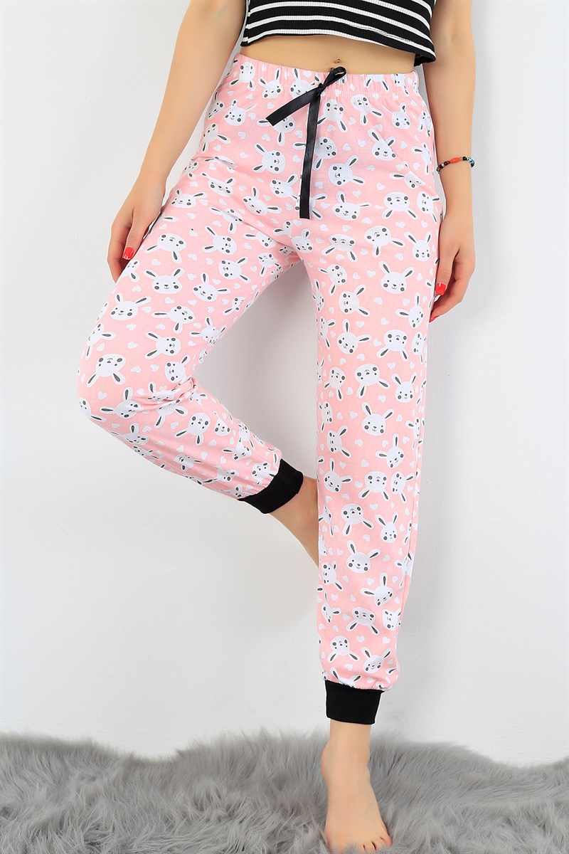 Tavşan Baskılı Yazlık Bayan Pijama Altı 32499