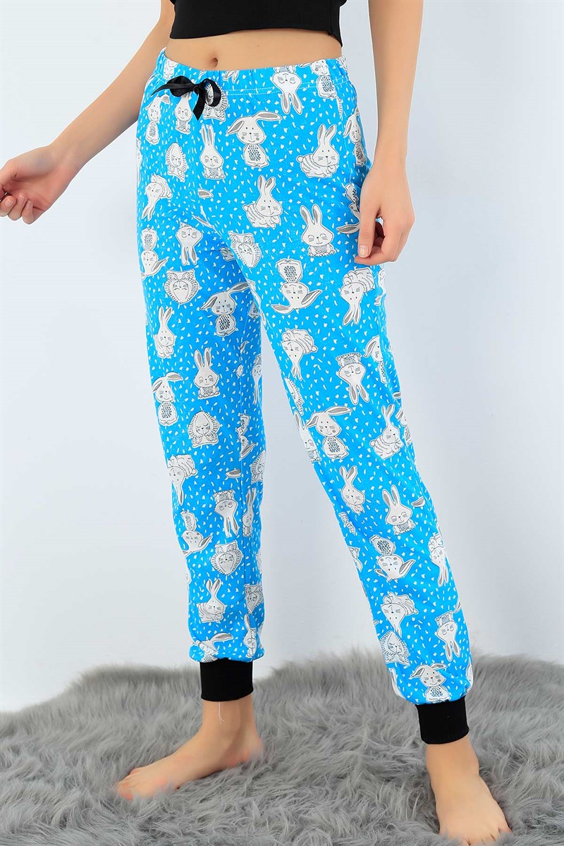 Tavşan Baskılı Yazlık Bayan Pijama Altı 32503