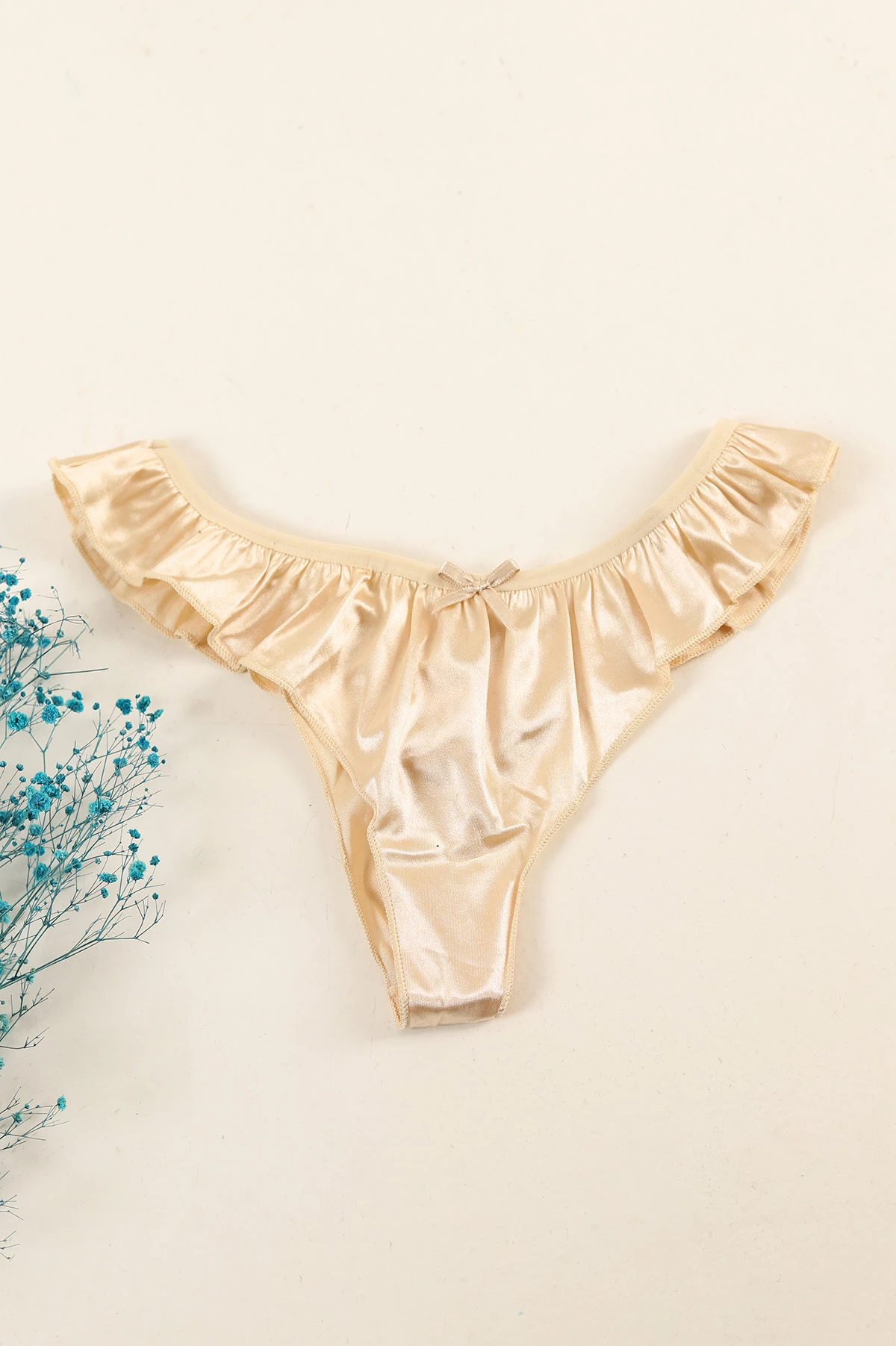 Ten CH0127 Fırfırlı Saten Kadın Tanga Külot 257023