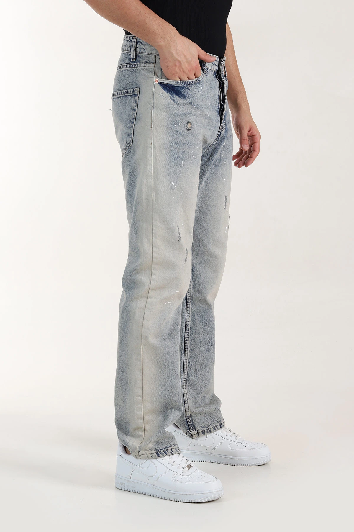 Tint Baggy Taşlamalı Erkek Kot Pantolon 414939