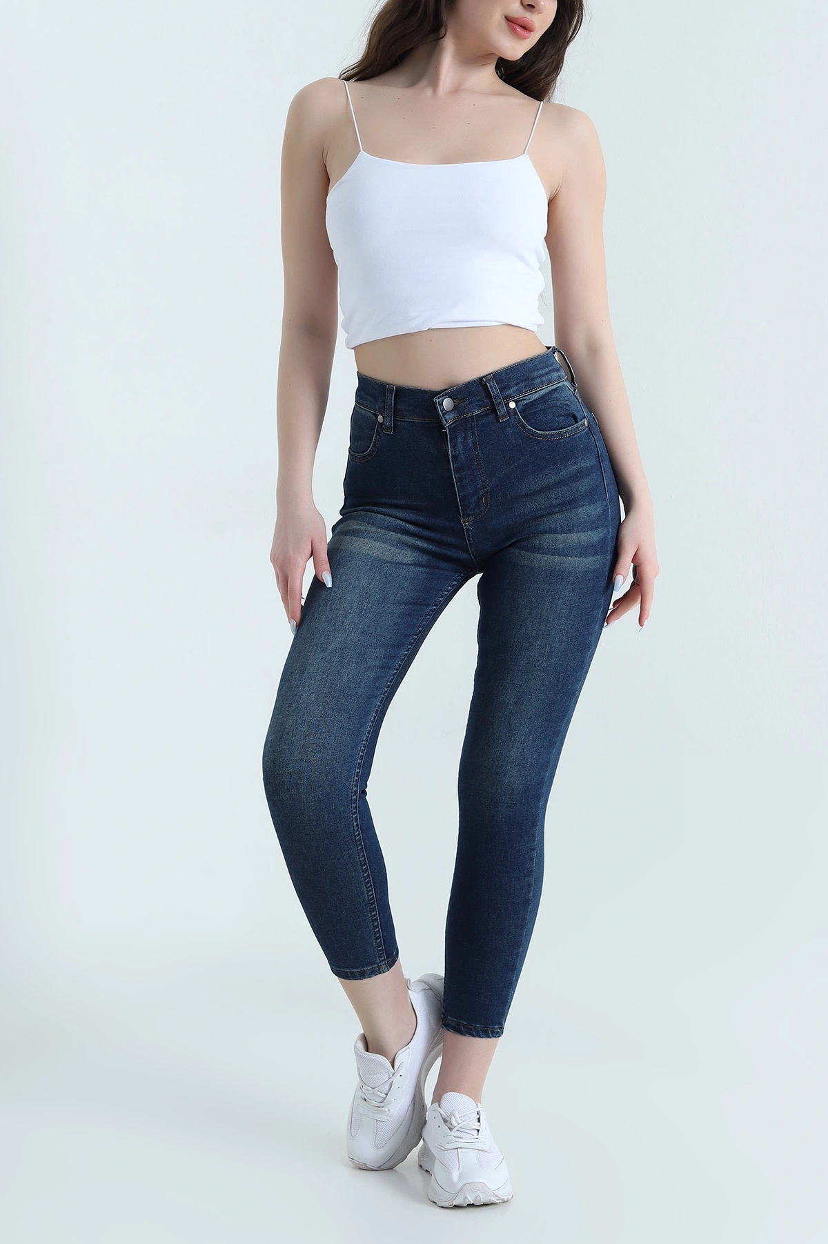 Tint Dar Paça Slim Fit Kadın Kot Pantolon 447338