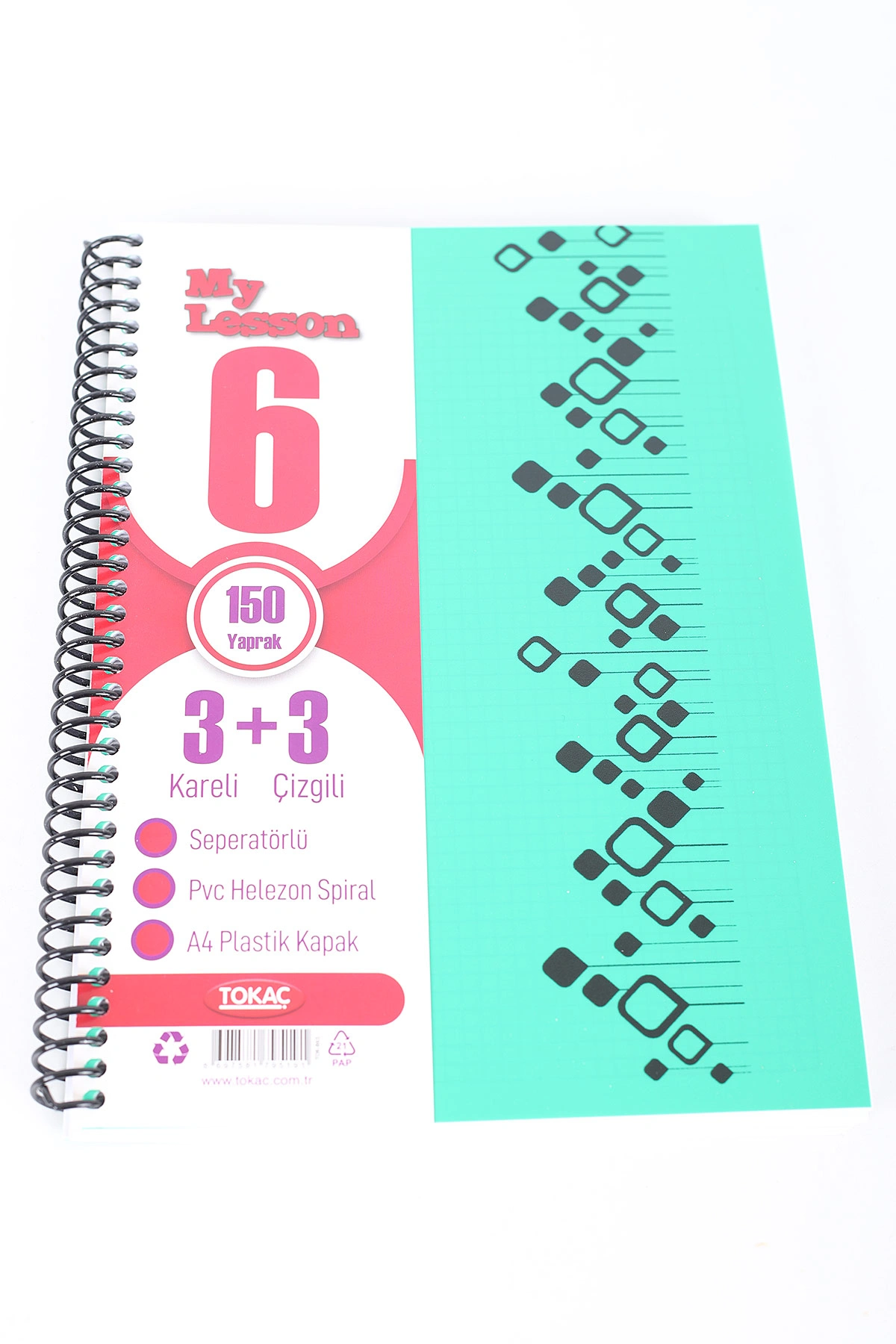 Tokaç Bölmeli Defter 150 Yaprak 3+3 Spiralli Ayraçlı 391945