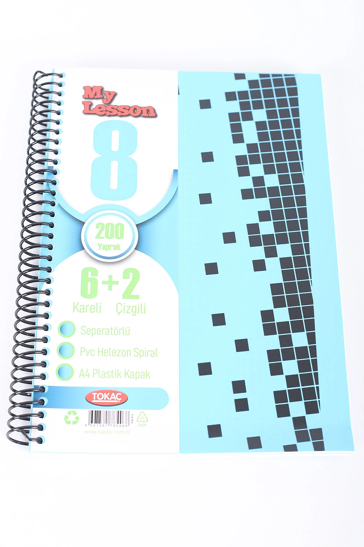 Tokaç Bölmeli Defter 200 Yaprak 6+2 Spiralli Ayraçlı 391761