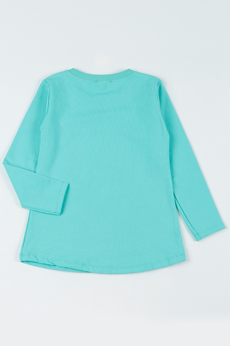 Turkuaz (8-14 Yaş)Taşlı İçi Şardonlu Kız Çocuk Sweatshirt 92794