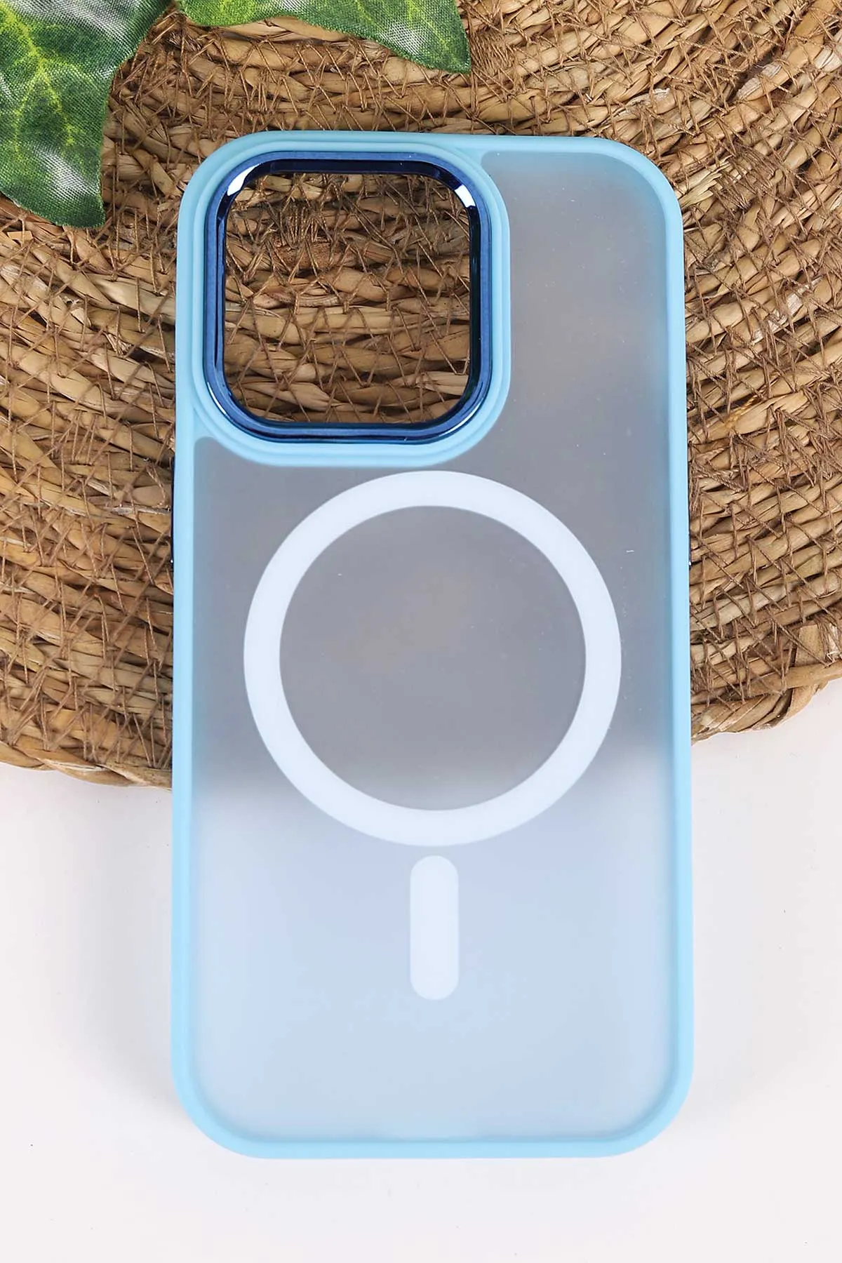 Turkuaz İphone 14 Pro Uyumlu Magsafe Özellikli Sert Silikon Telefon Kılıfı 458062